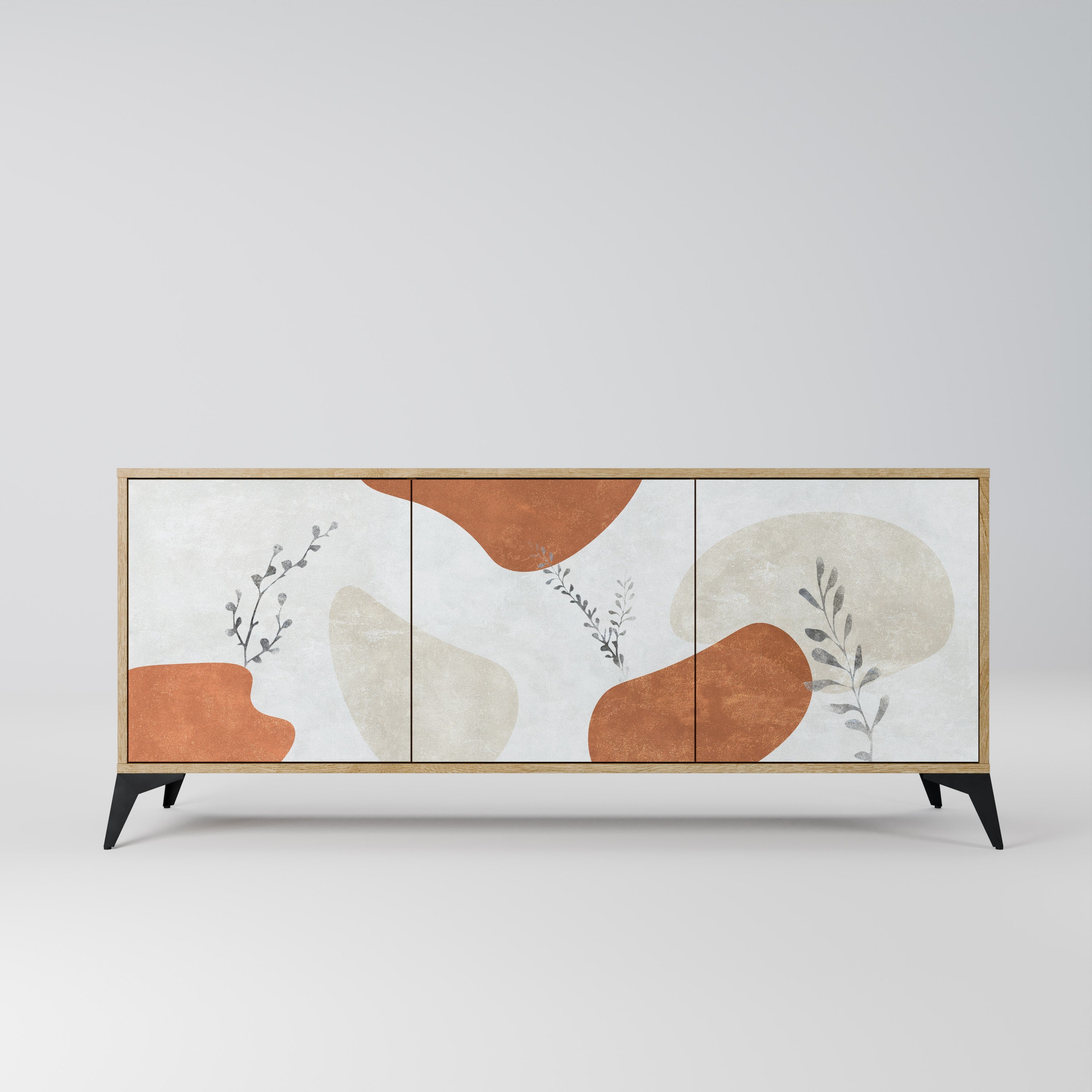 TRANQUIL TWIG Aparador de 3 Portas em Efeito Carvalho