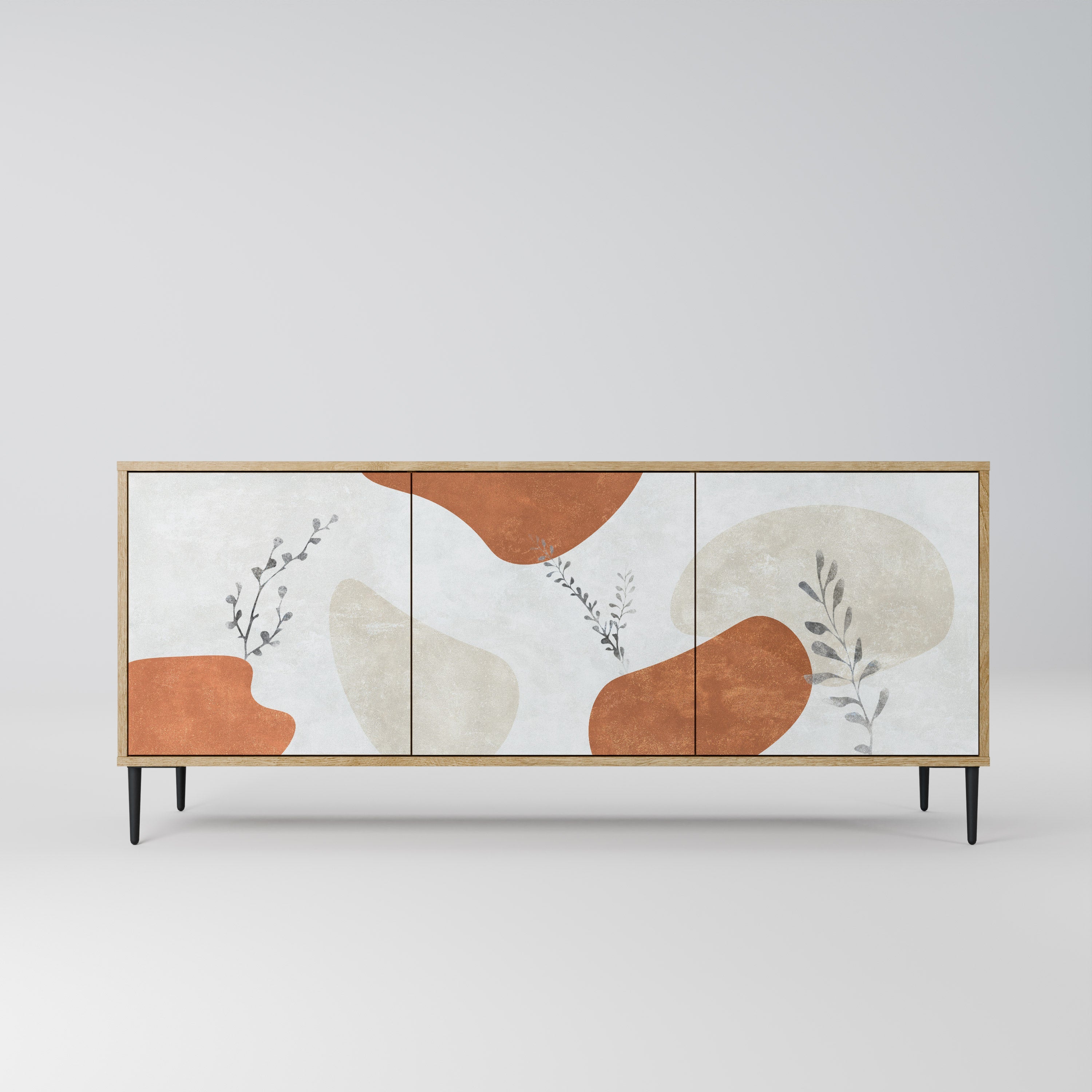 TRANQUIL TWIG Aparador de 3 Portas em Efeito Carvalho