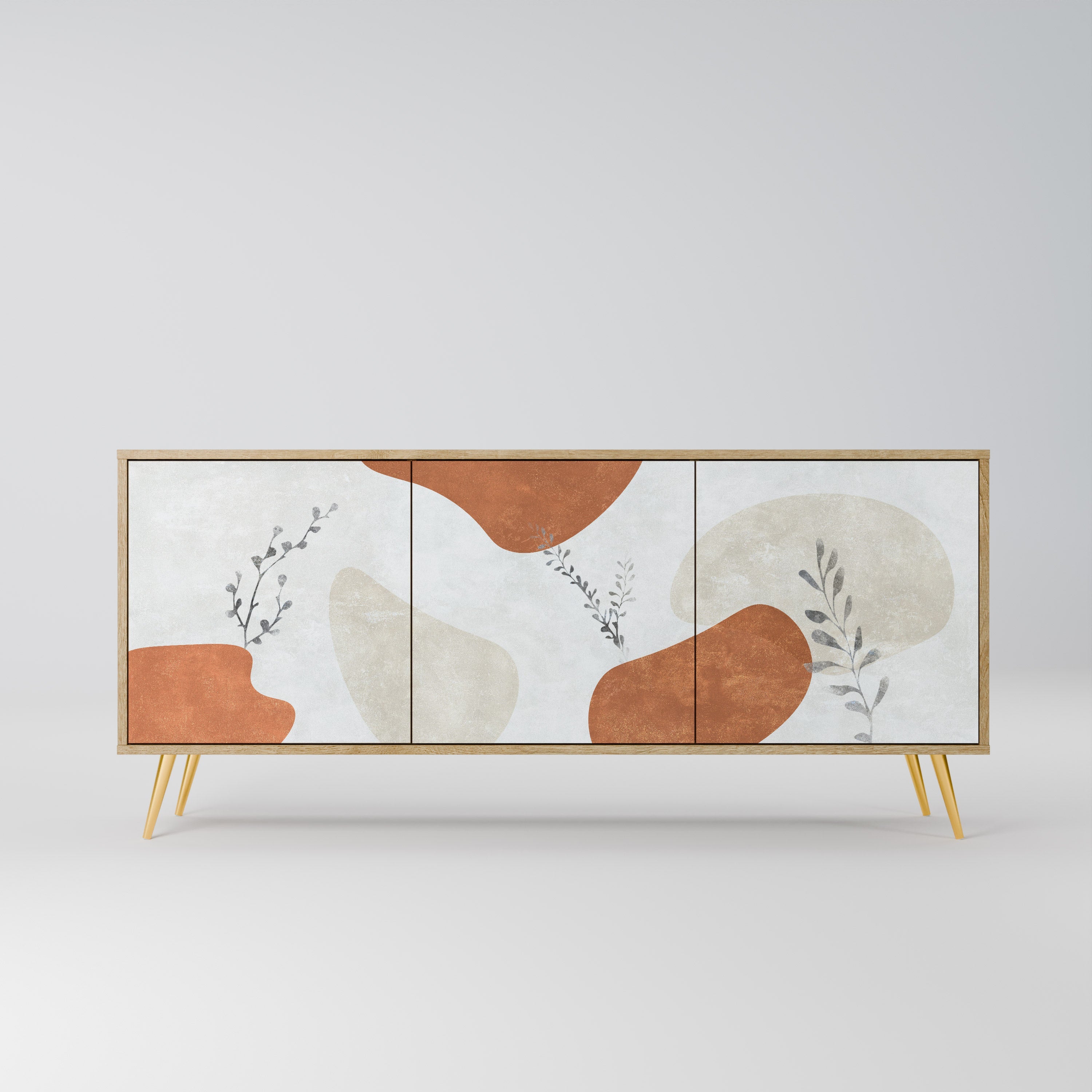 TRANQUIL TWIG Aparador de 3 Portas em Efeito Carvalho