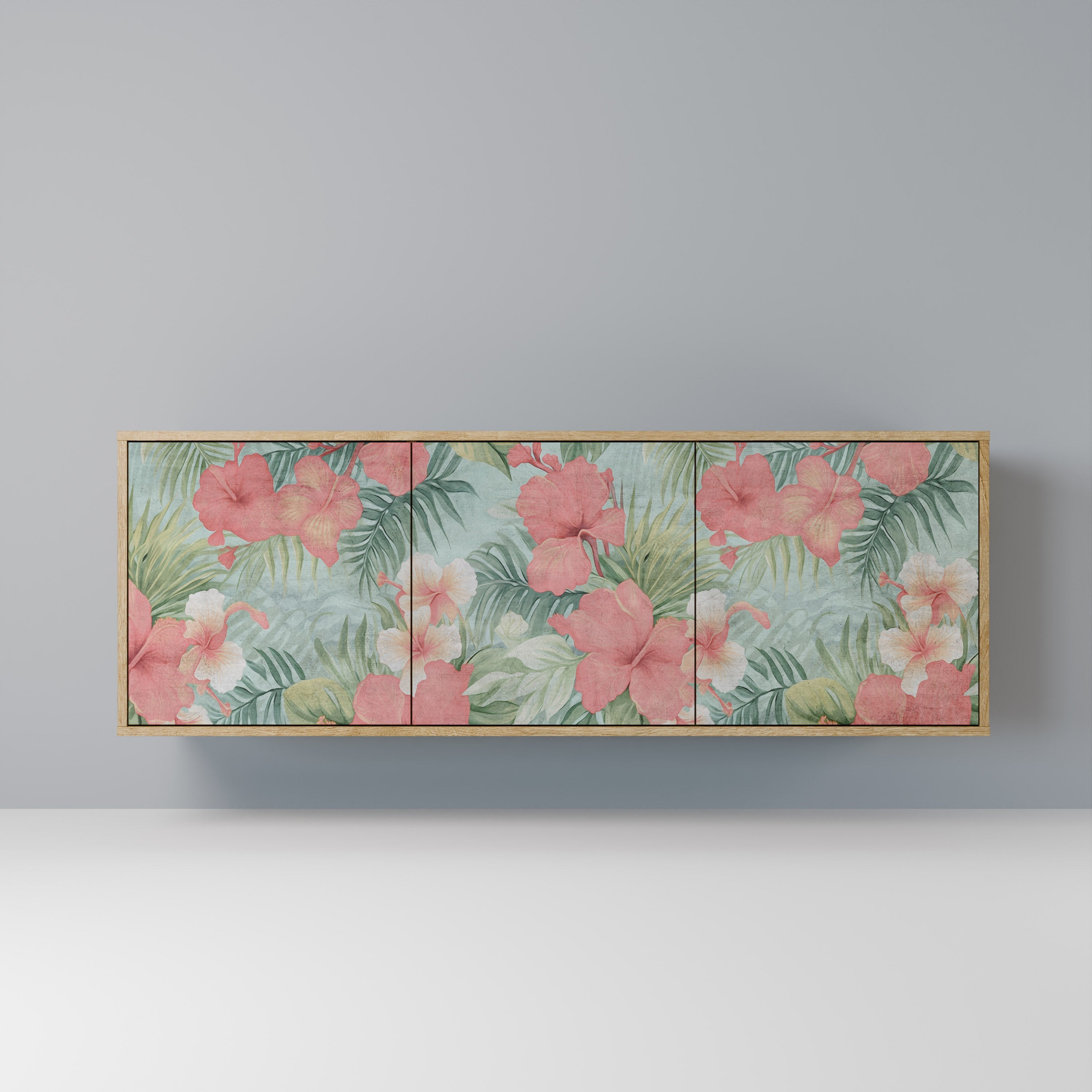 HAWAIIAN SPIRIT Aparador de 3 Portas em Efeito Carvalho