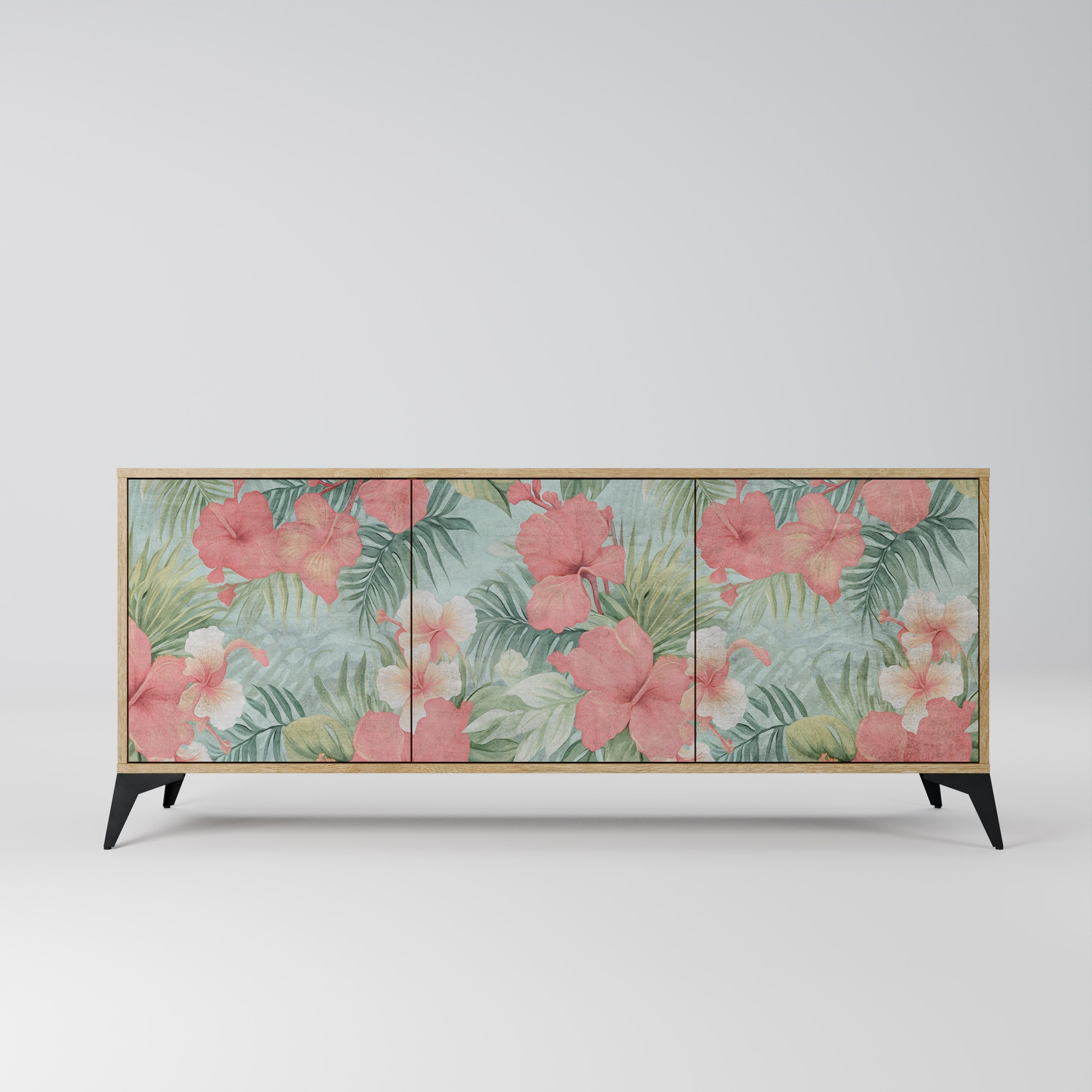 HAWAIIAN SPIRIT Aparador de 3 Portas em Efeito Carvalho