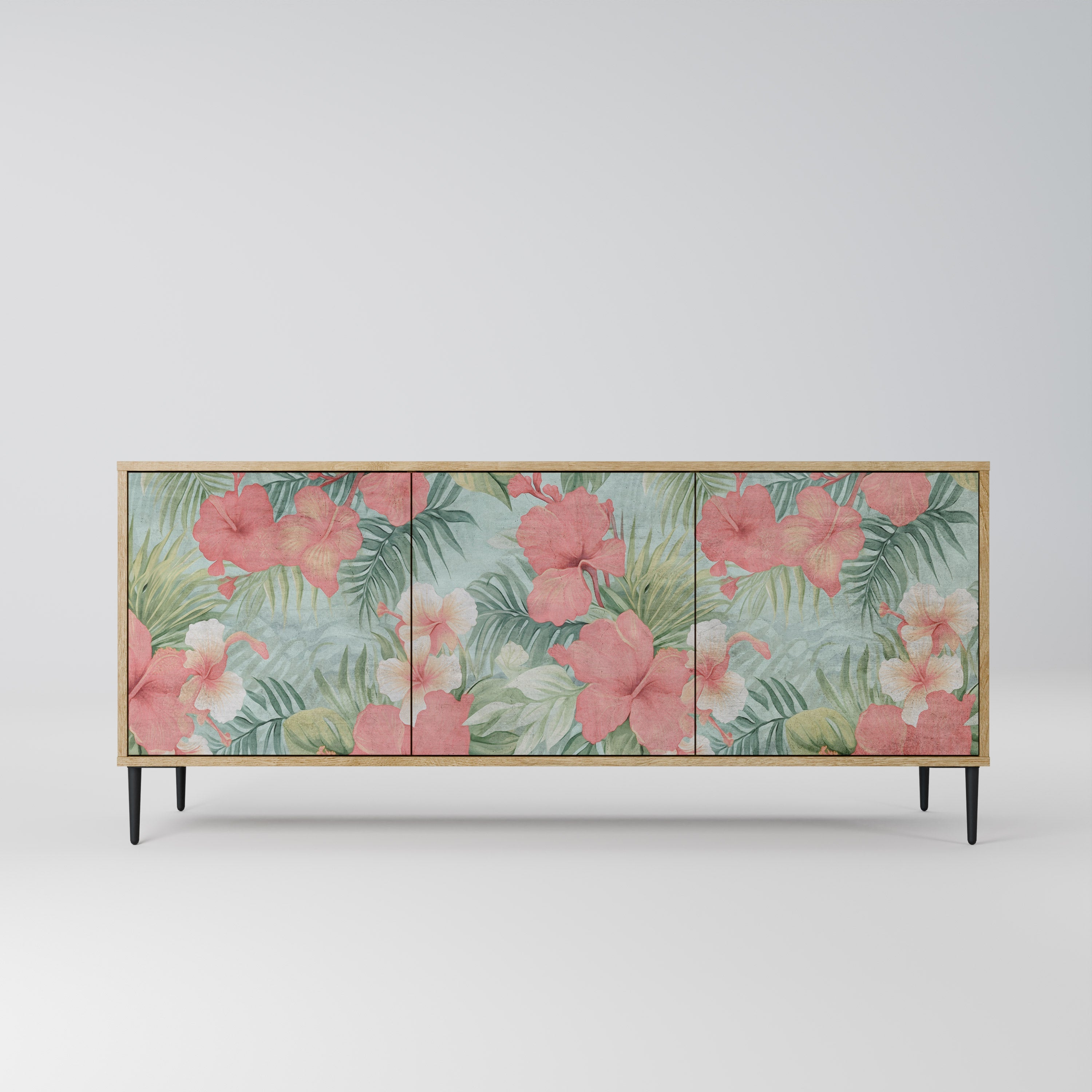 HAWAIIAN SPIRIT Aparador de 3 Portas em Efeito Carvalho