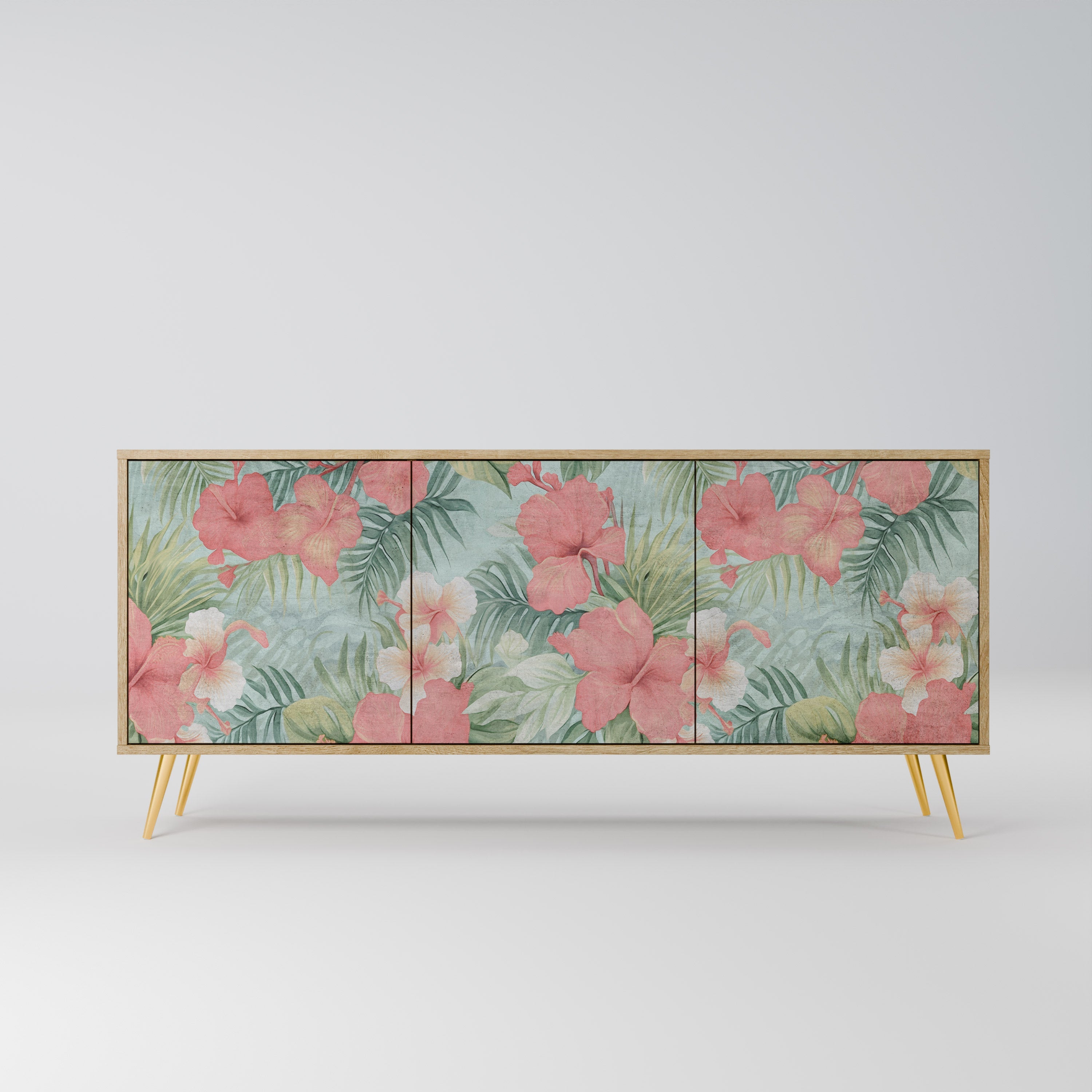 HAWAIIAN SPIRIT Aparador de 3 Portas em Efeito Carvalho