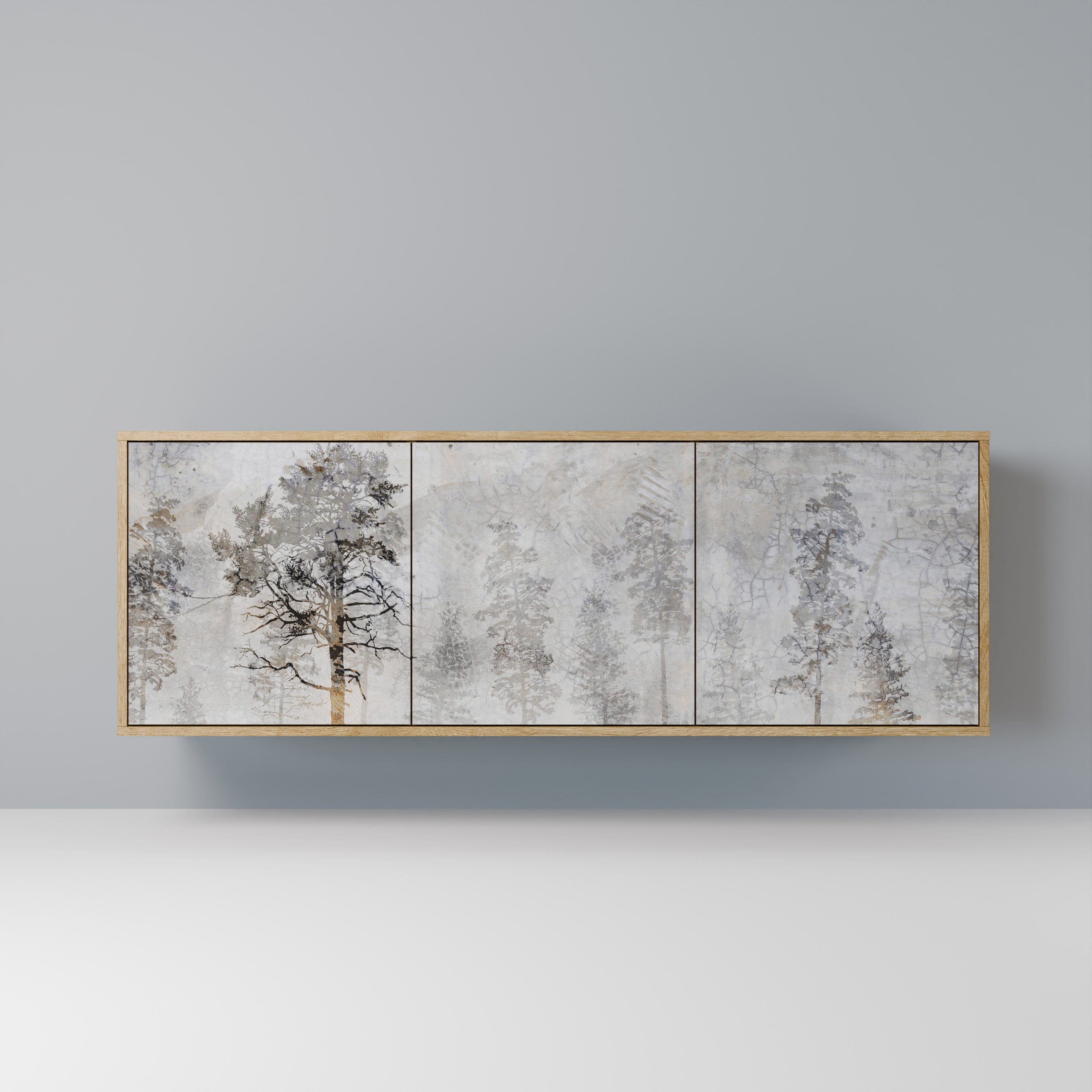 FADE IN THE TREES Aparador de 3 Portas em Efeito Carvalho