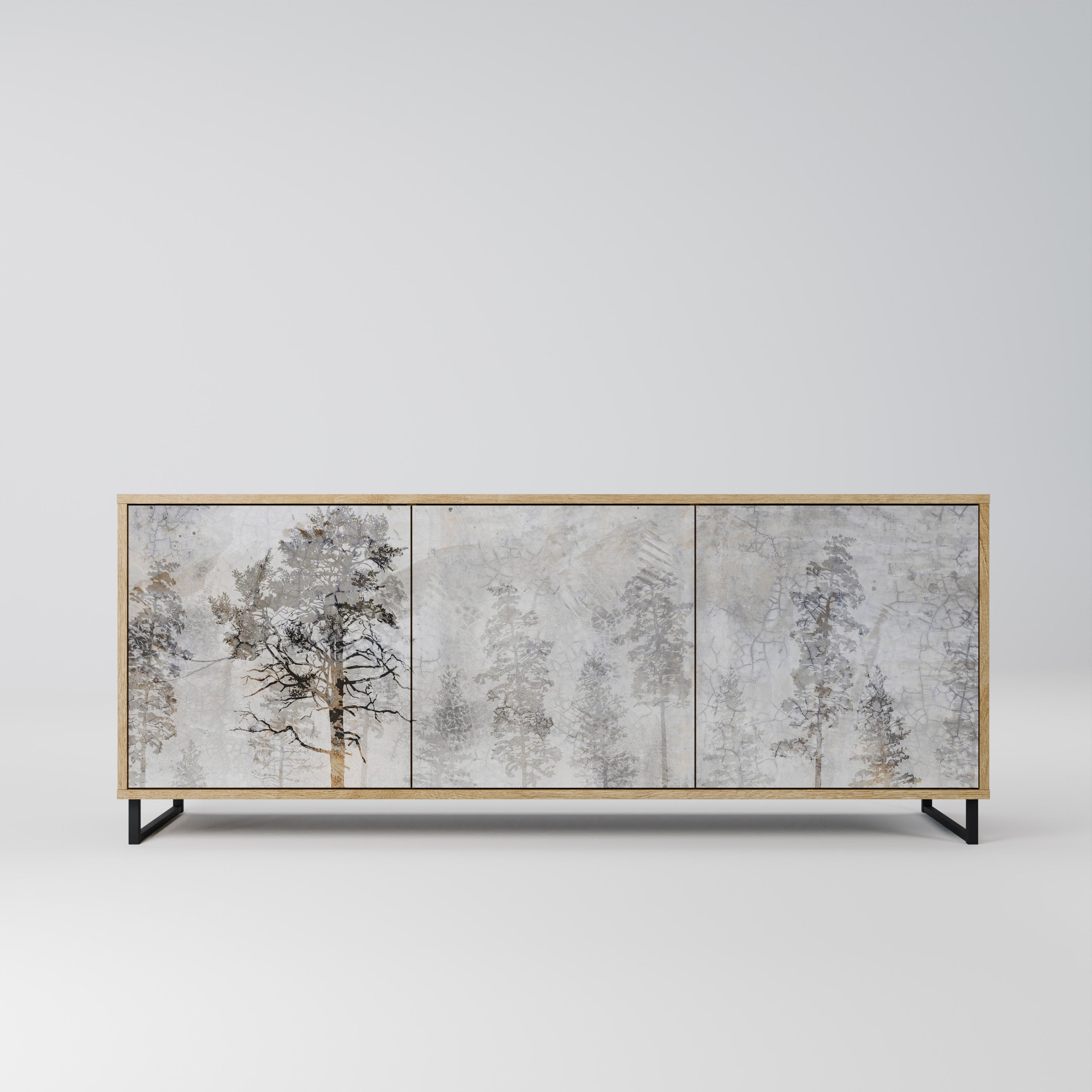 FADE IN THE TREES Aparador de 3 Portas em Efeito Carvalho