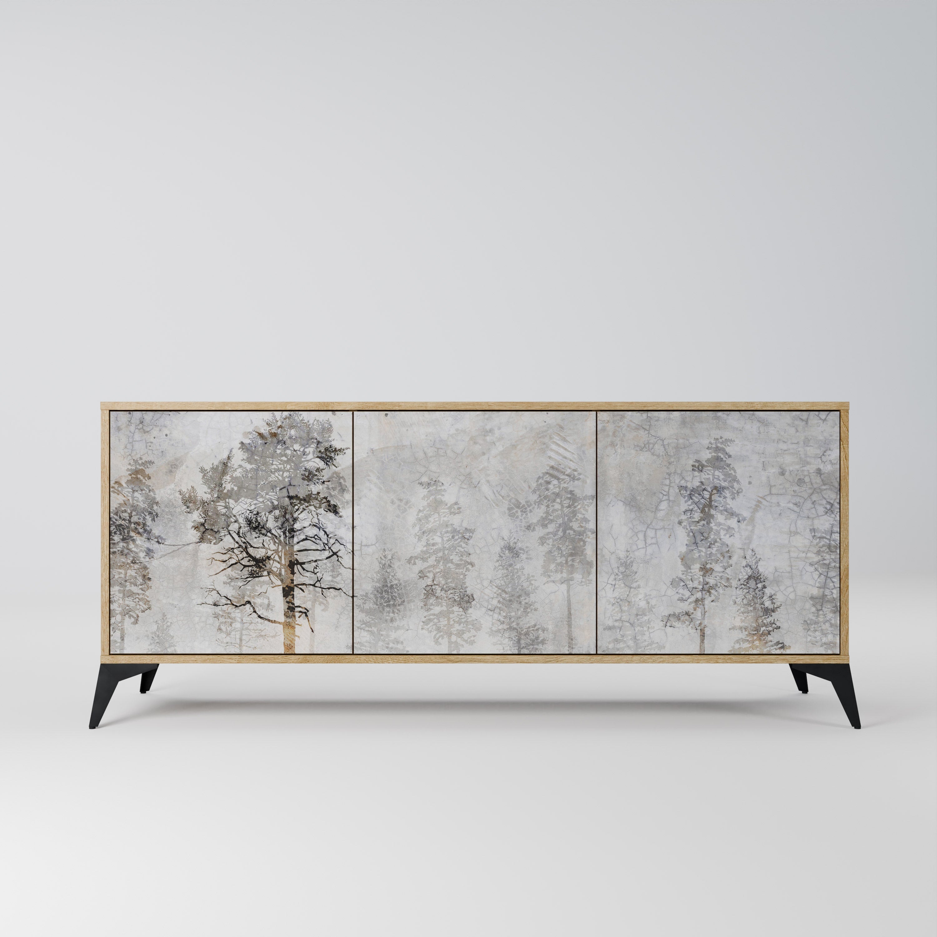 FADE IN THE TREES Aparador de 3 Portas em Efeito Carvalho