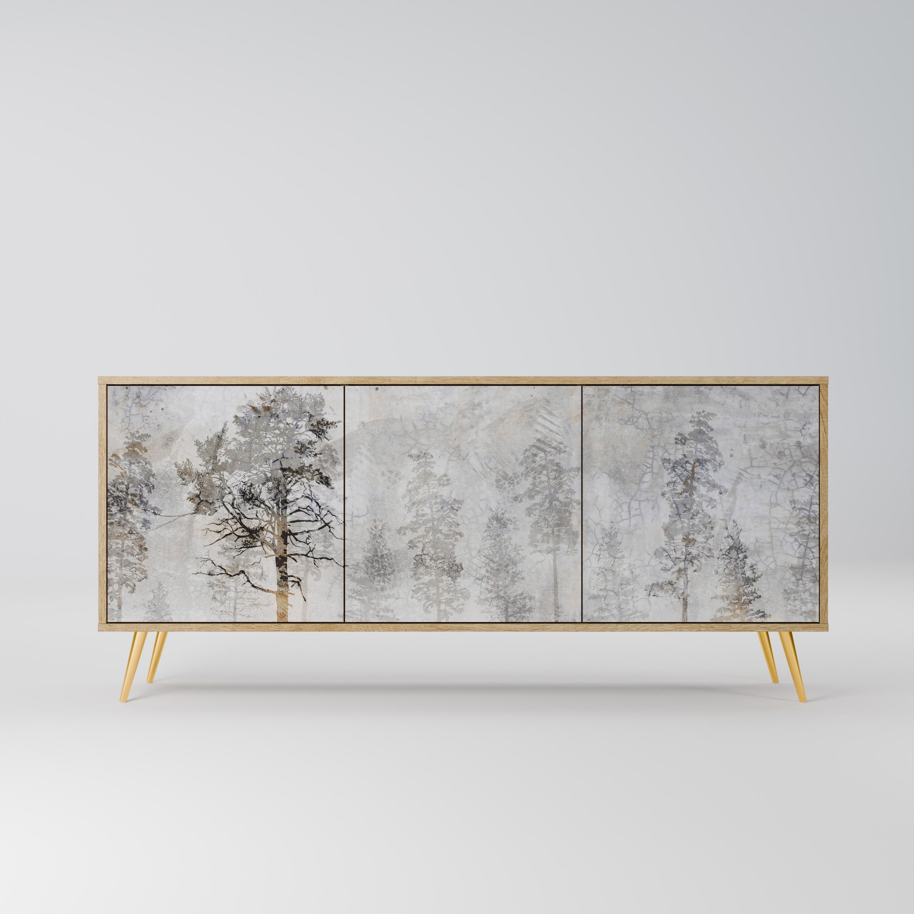 FADE IN THE TREES Aparador de 3 Portas em Efeito Carvalho
