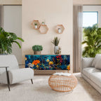 MIDNIGHT BLOSSOM Aparador de 3 Portas em Efeito Carvalho