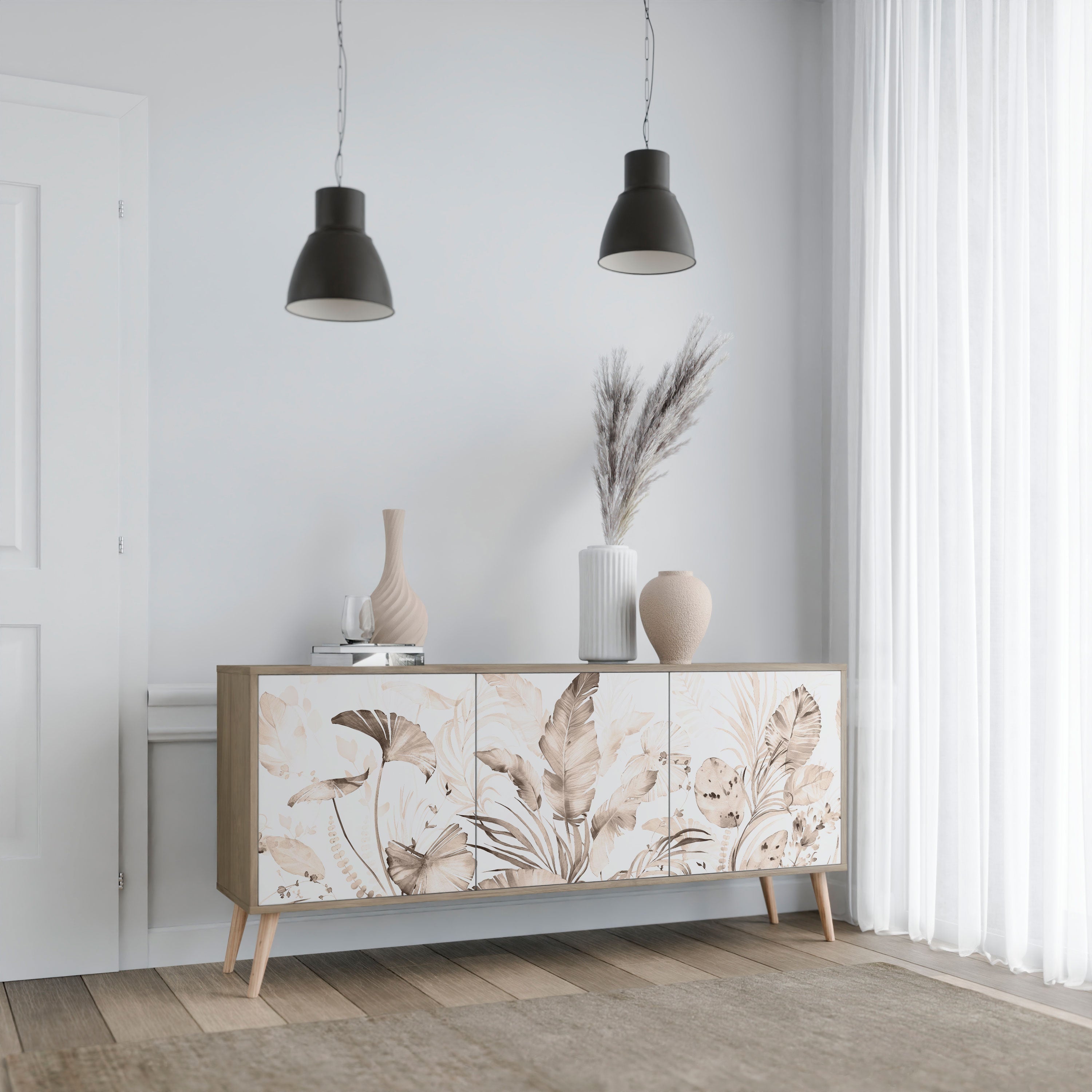 WILD TENDERNESS 3-Door Sideboard in Oak Effect