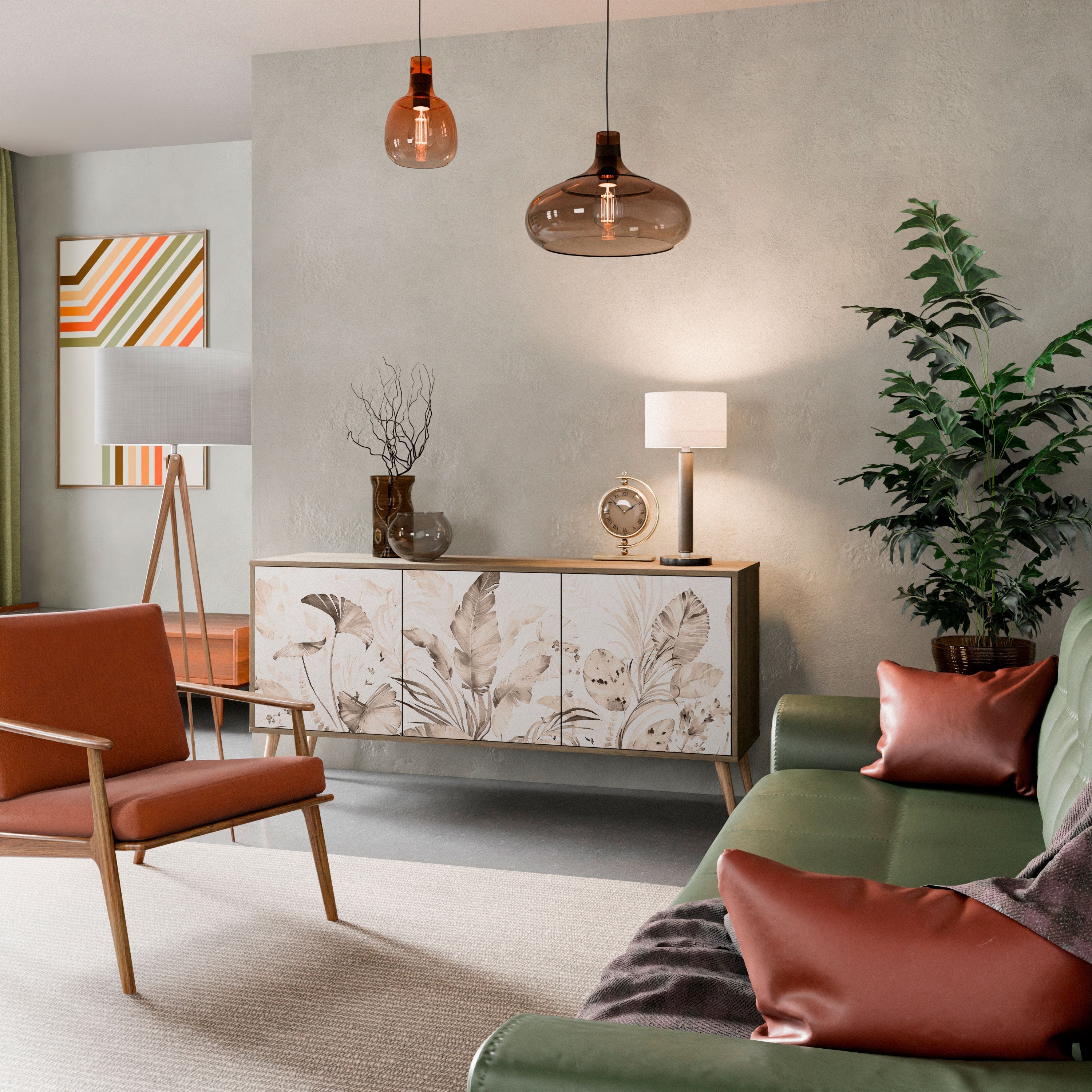 WILD TENDERNESS Aparador de 3 Portas em Efeito Carvalho