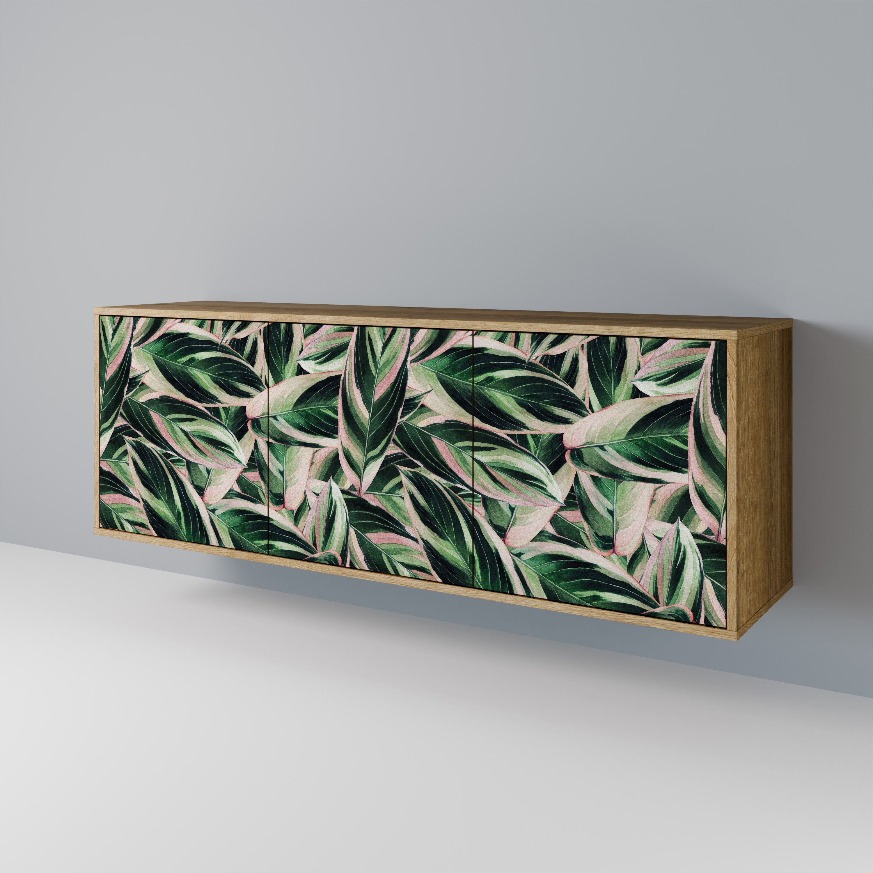 EERIE STROMANTHE Aparador de 3 Portas em Efeito Carvalho