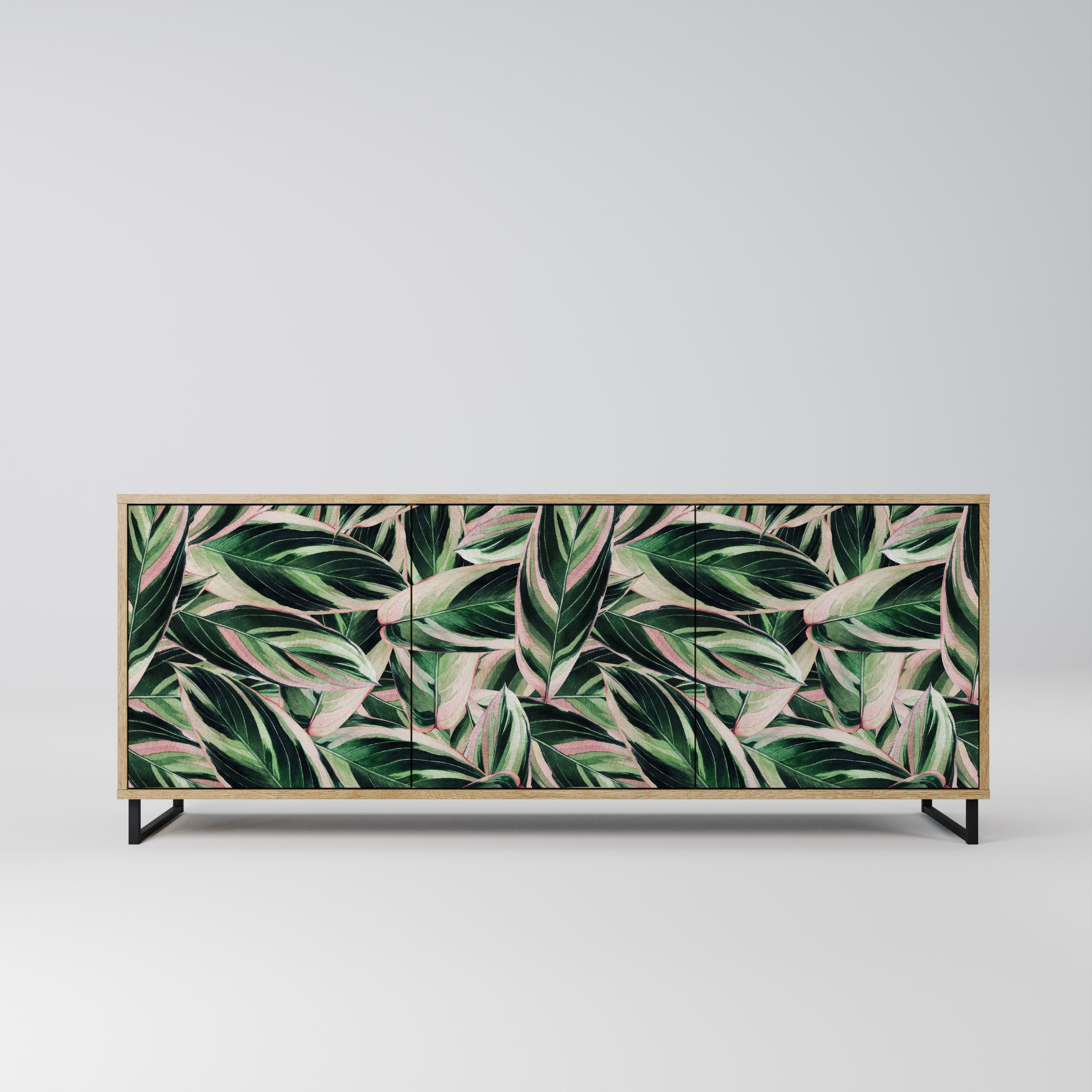 EERIE STROMANTHE Aparador de 3 Portas em Efeito Carvalho