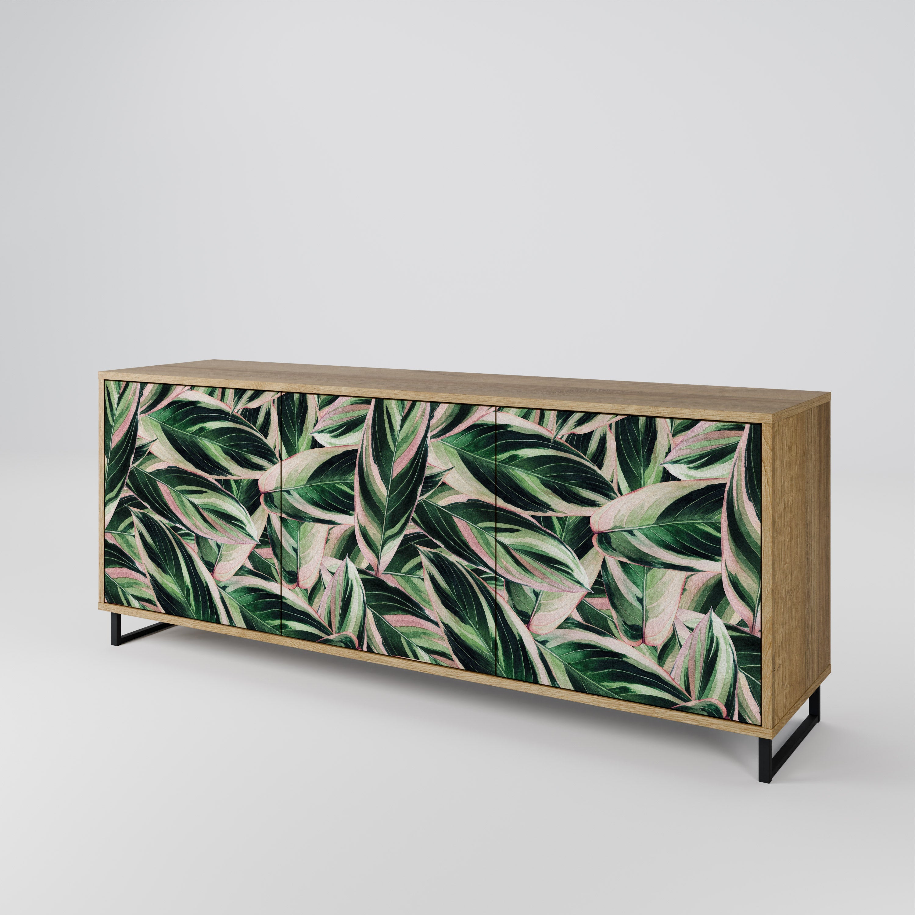 EERIE STROMANTHE Aparador de 3 Portas em Efeito Carvalho