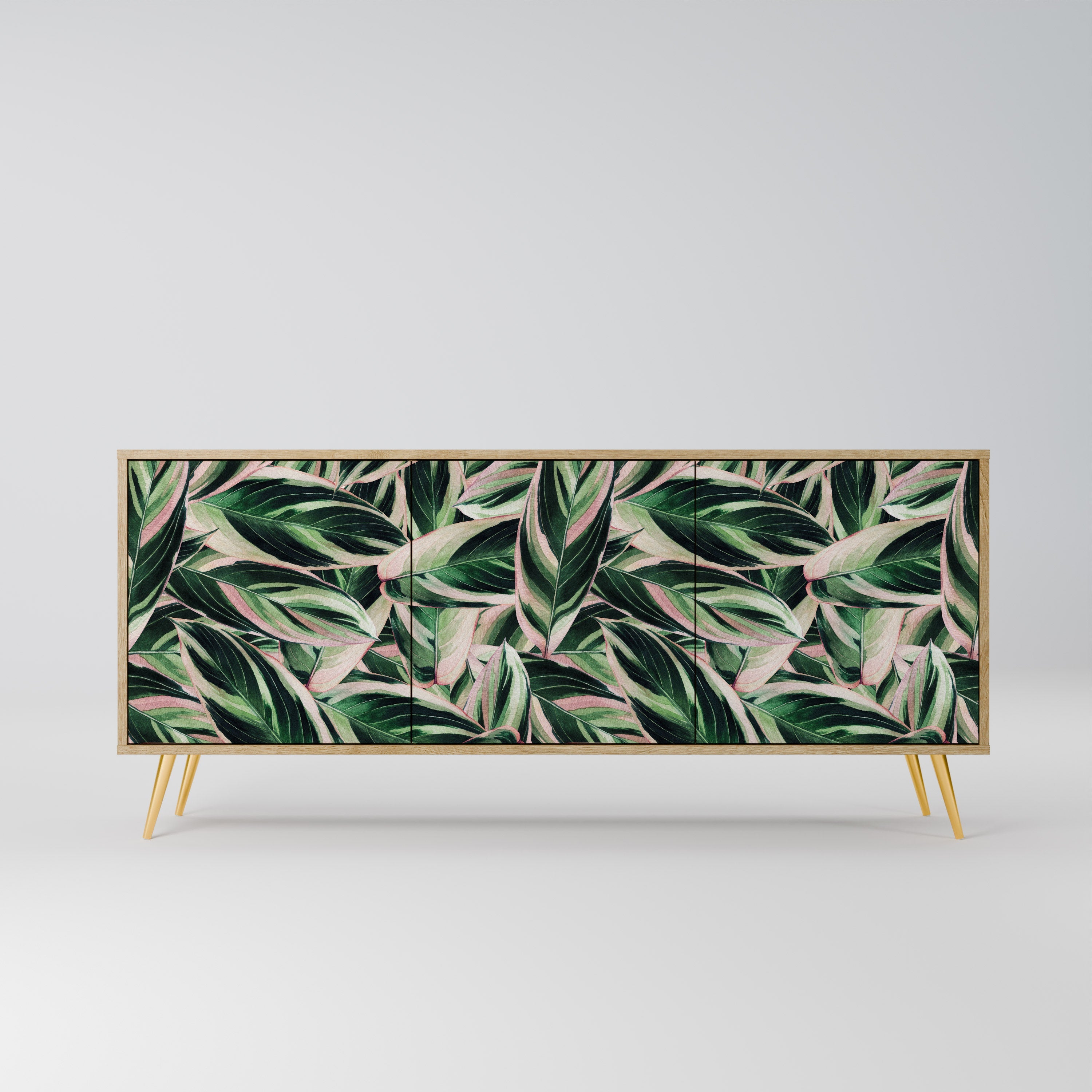 EERIE STROMANTHE Aparador de 3 Portas em Efeito Carvalho