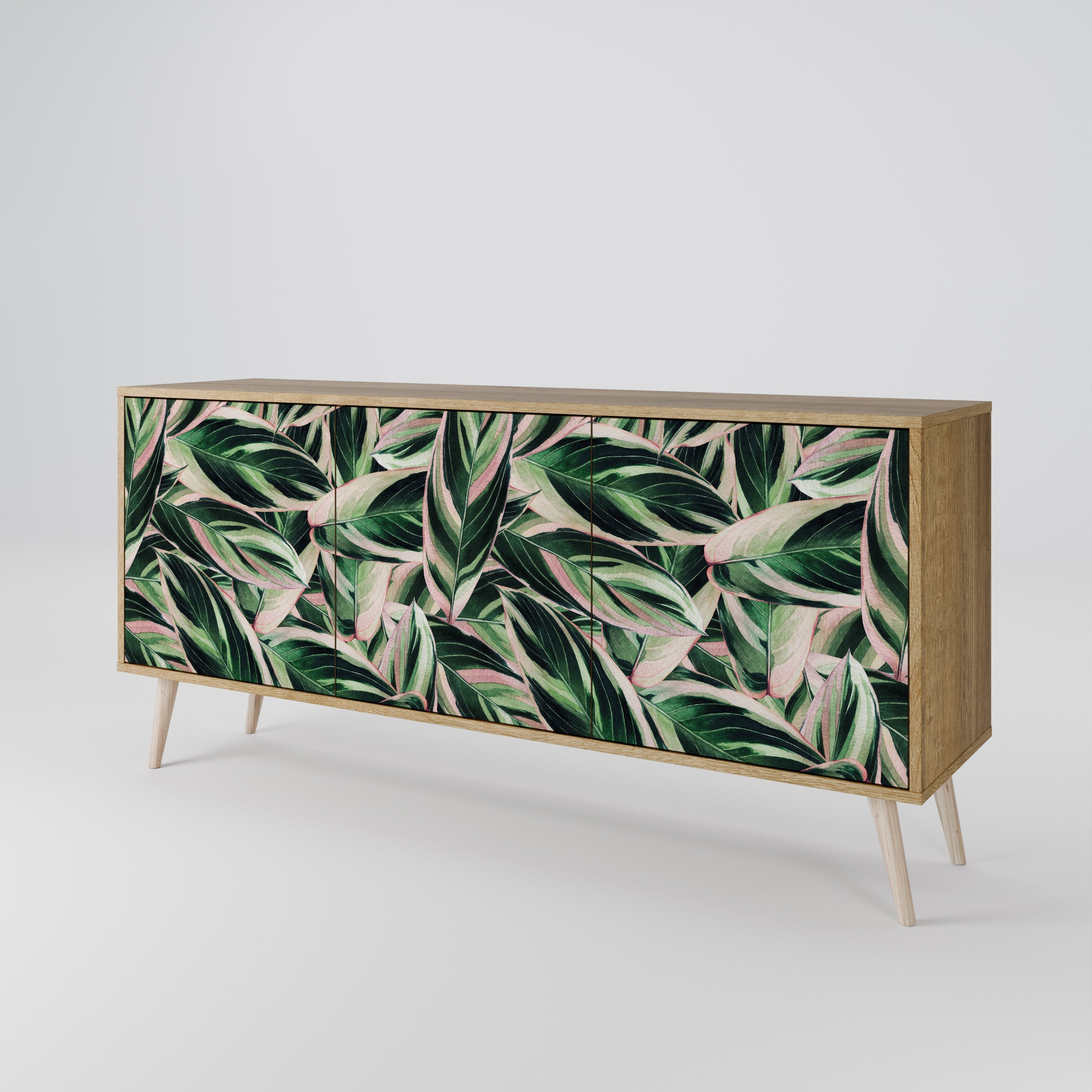 EERIE STROMANTHE Aparador de 3 Portas em Efeito Carvalho