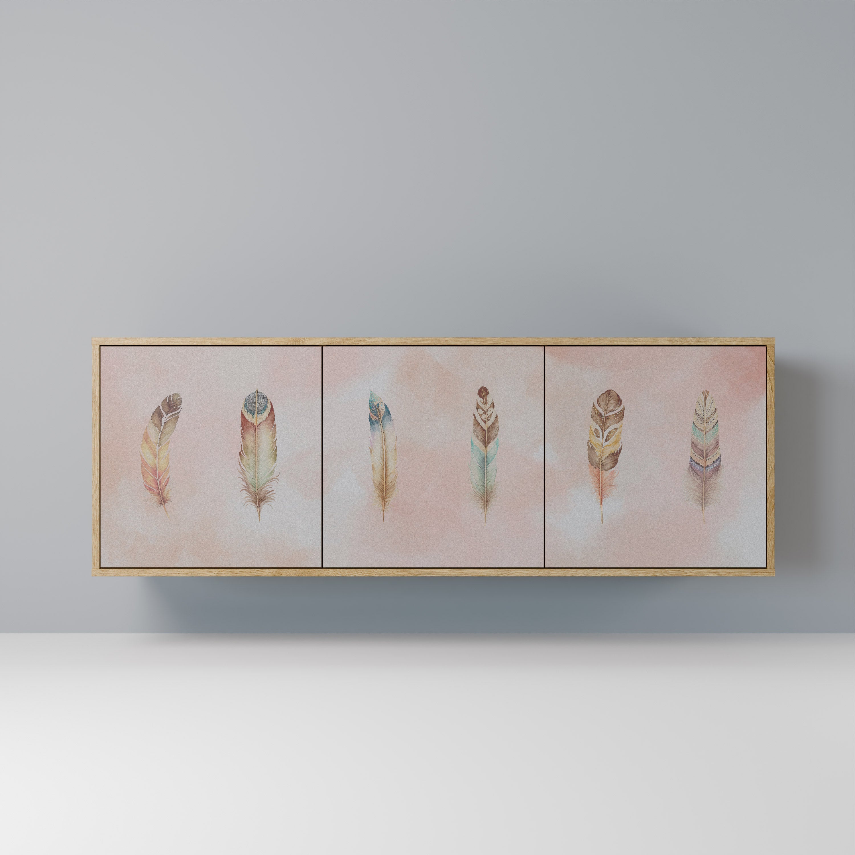 THE DELIQUESCE Aparador de 3 Portas em Efeito Carvalho