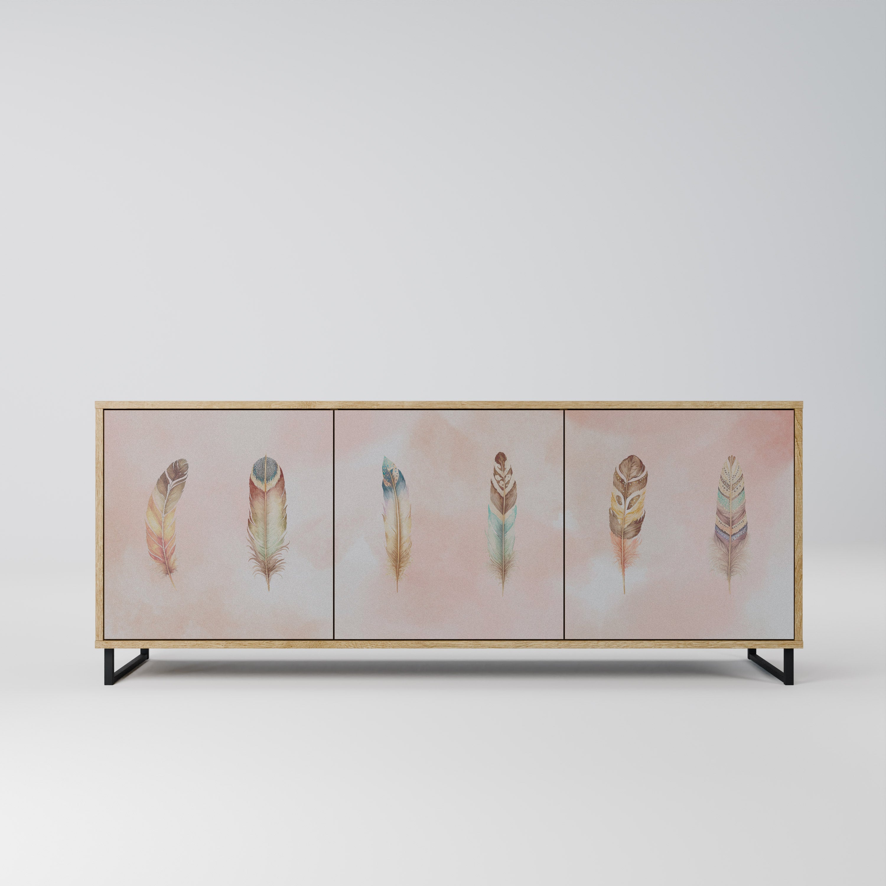 THE DELIQUESCE Aparador de 3 Portas em Efeito Carvalho