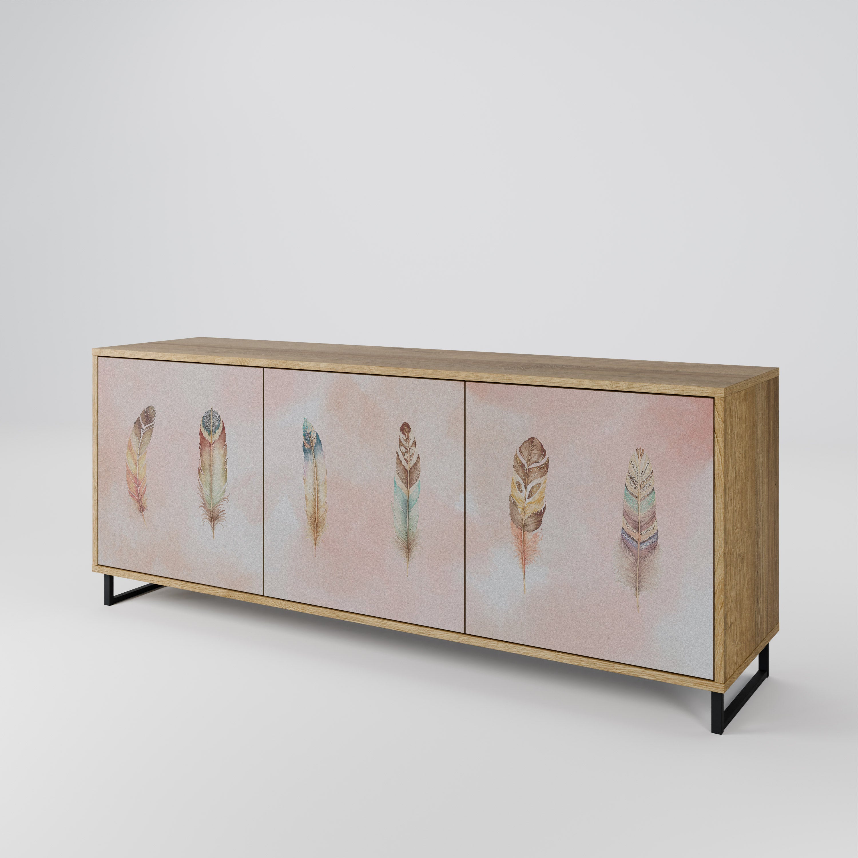 THE DELIQUESCE 3-Door Sideboard in Oak Effect