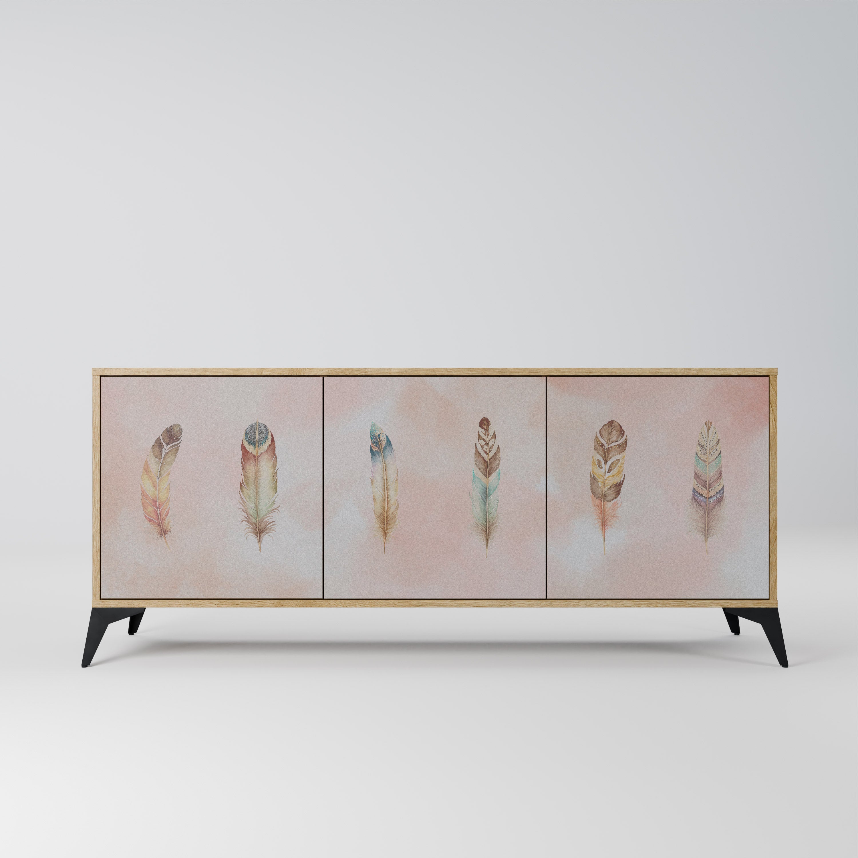 THE DELIQUESCE Aparador de 3 Portas em Efeito Carvalho