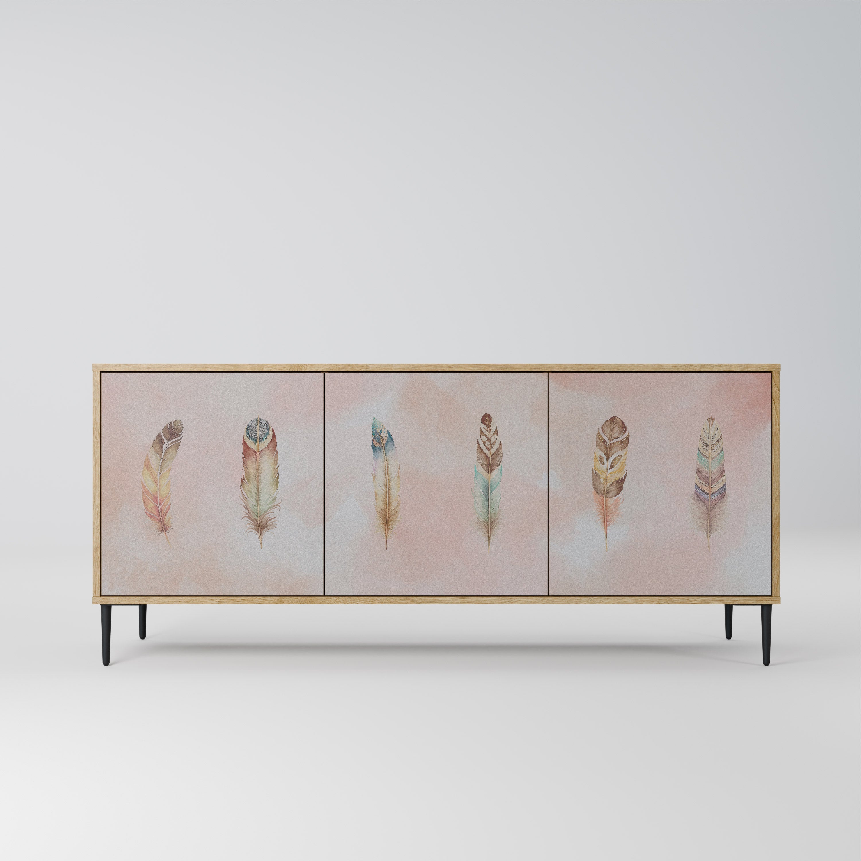 THE DELIQUESCE Aparador de 3 Portas em Efeito Carvalho