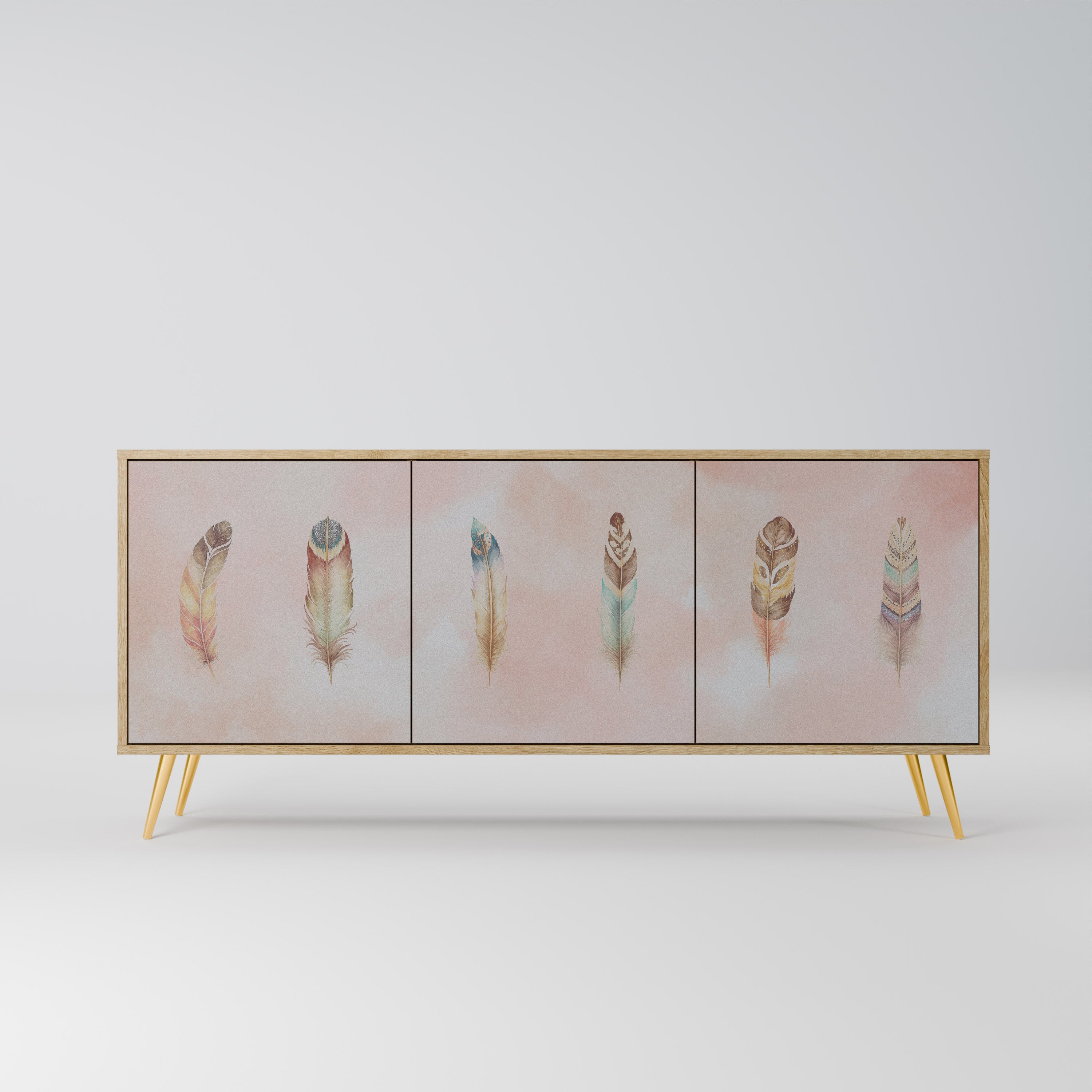 THE DELIQUESCE Aparador de 3 Portas em Efeito Carvalho