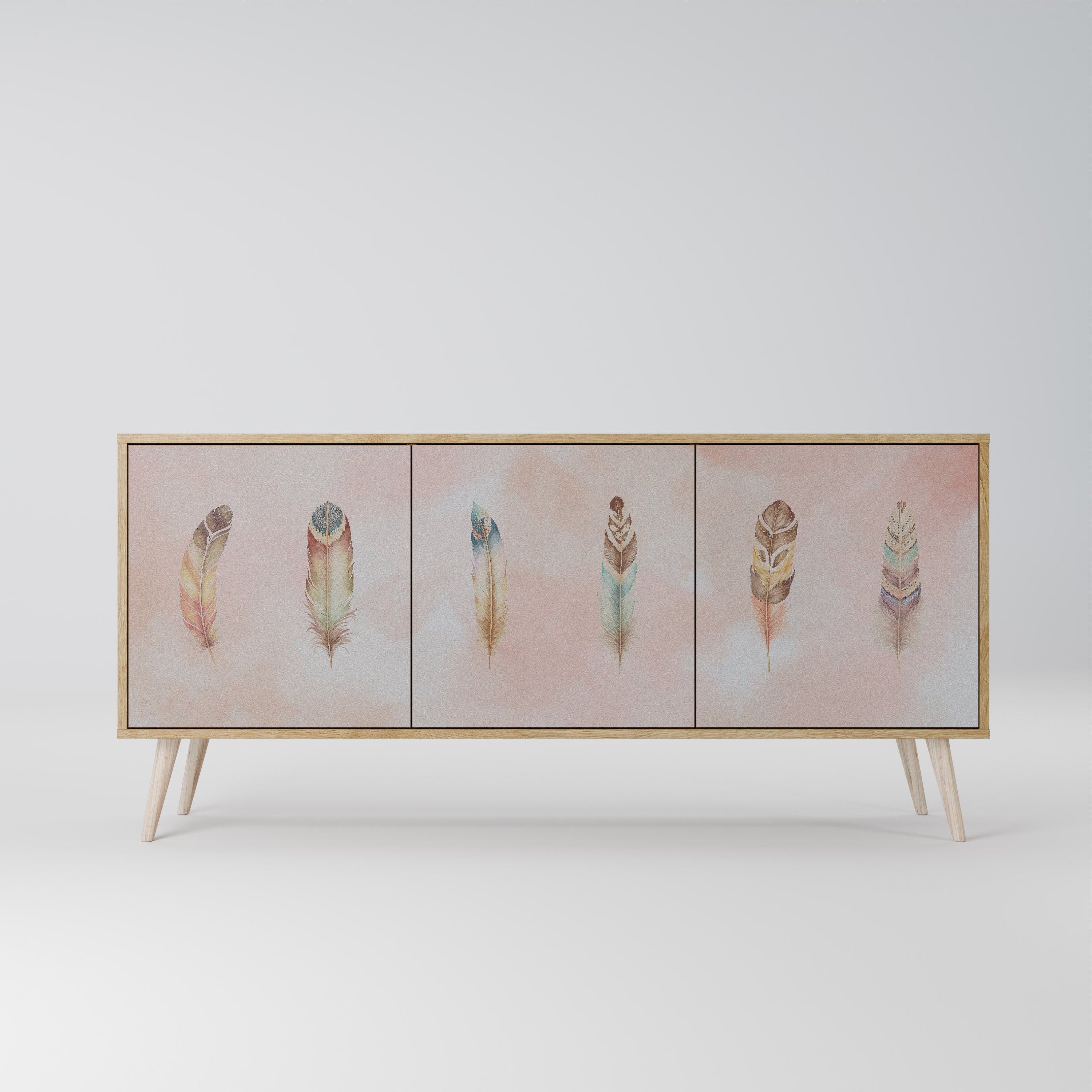 THE DELIQUESCE Aparador de 3 Portas em Efeito Carvalho