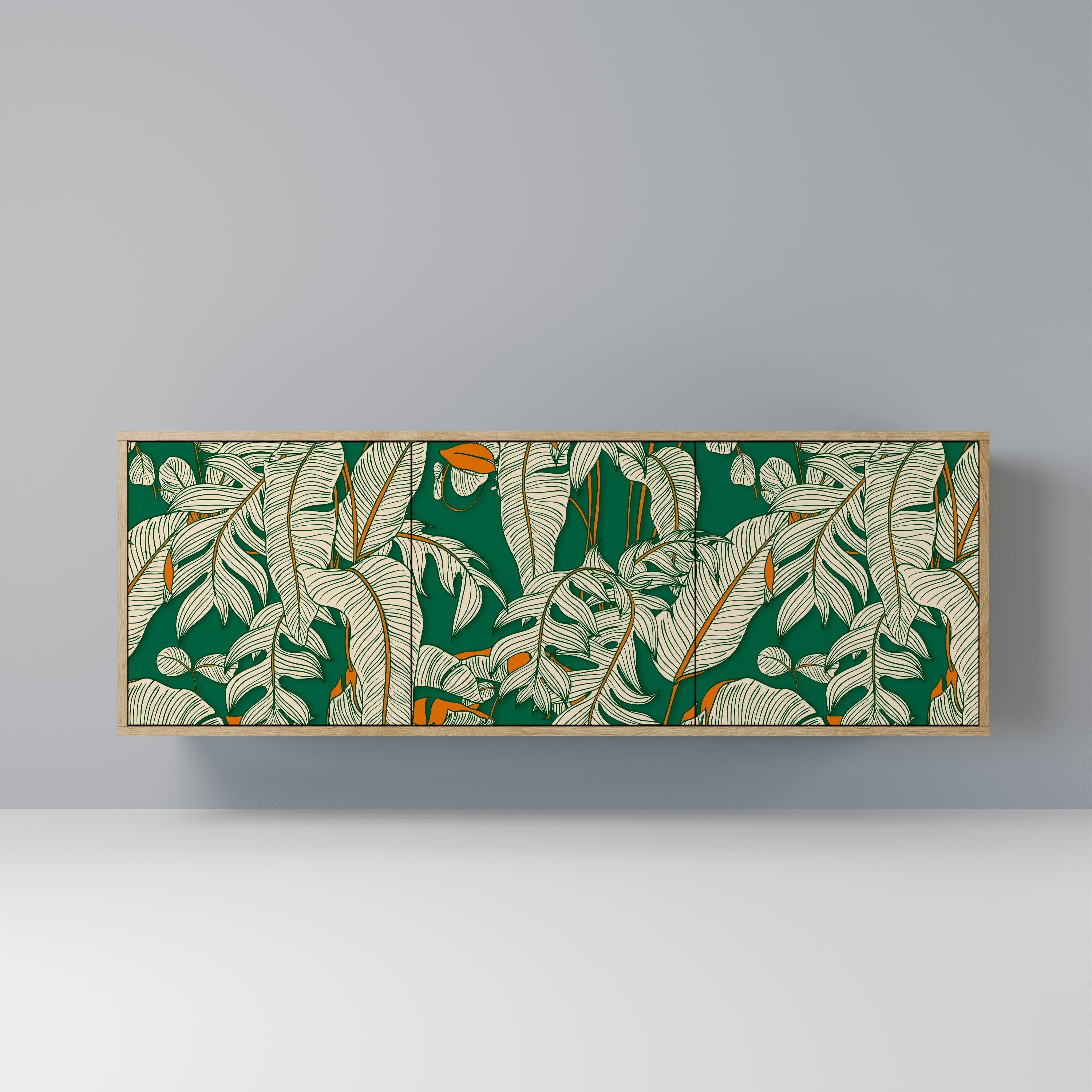 VERDANT PLEASURES Aparador de 3 Portas em Efeito Carvalho