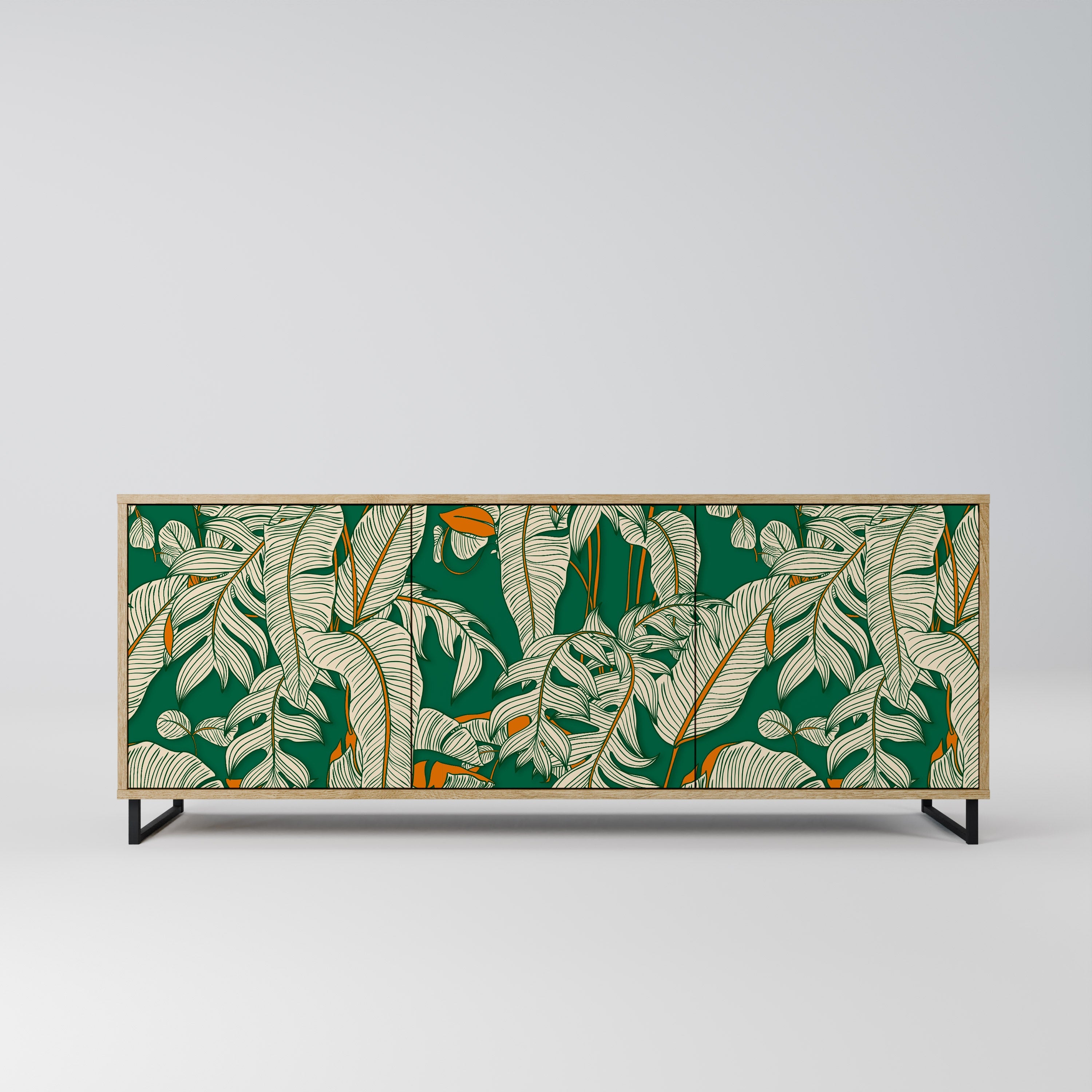 VERDANT PLEASURES Aparador de 3 Portas em Efeito Carvalho