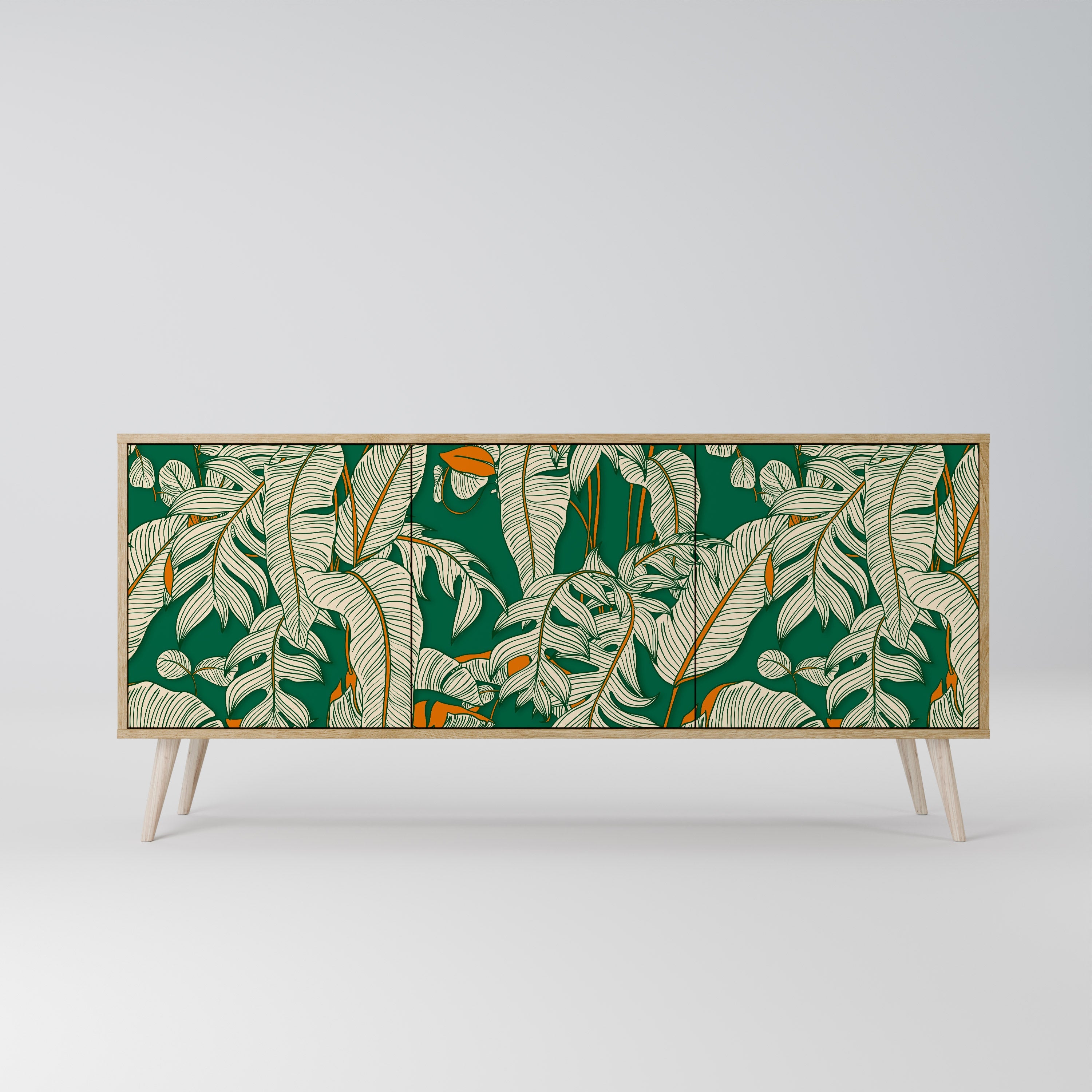 VERDANT PLEASURES Aparador de 3 Portas em Efeito Carvalho