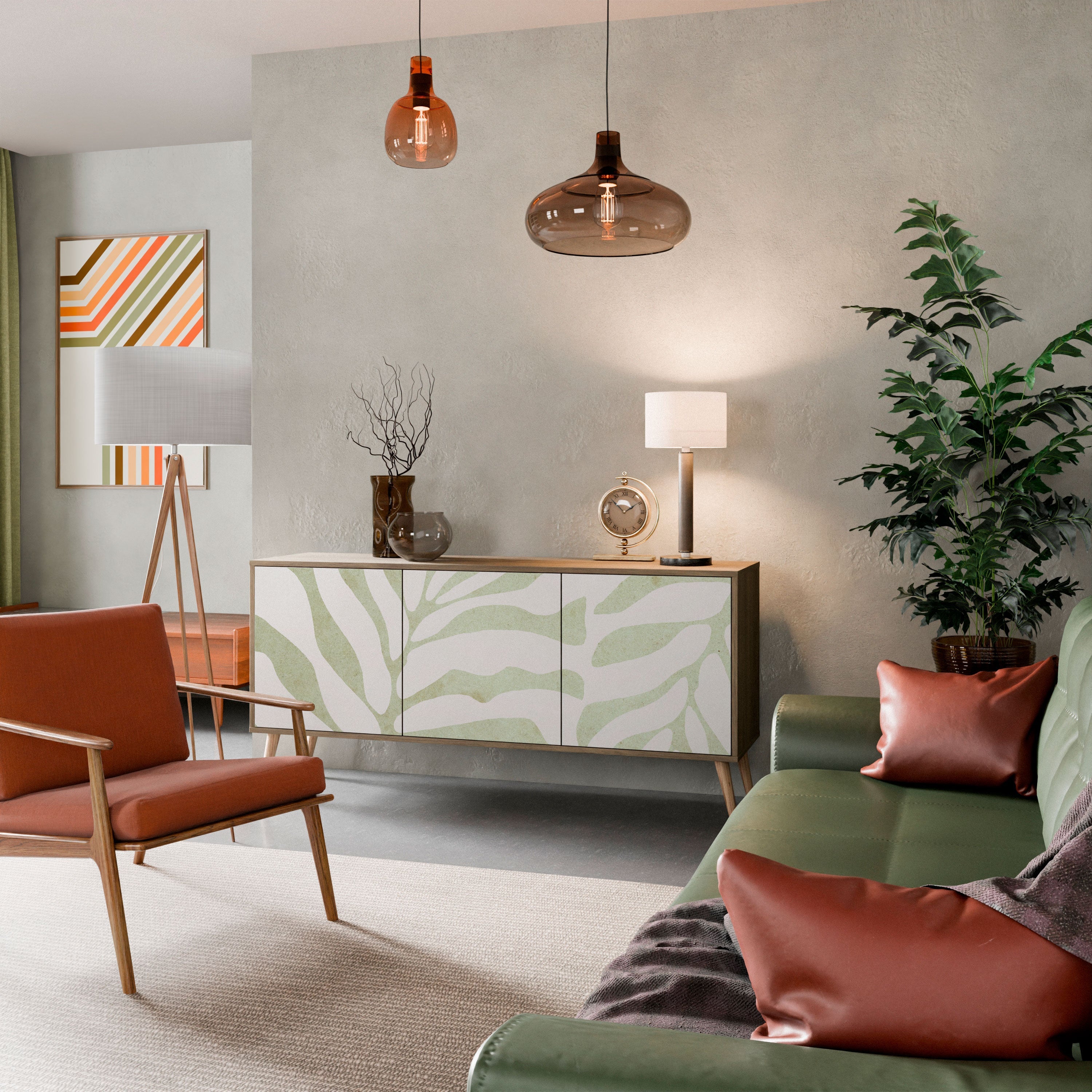 BOTANICAL SPARK Aparador de 3 Portas em Efeito Carvalho