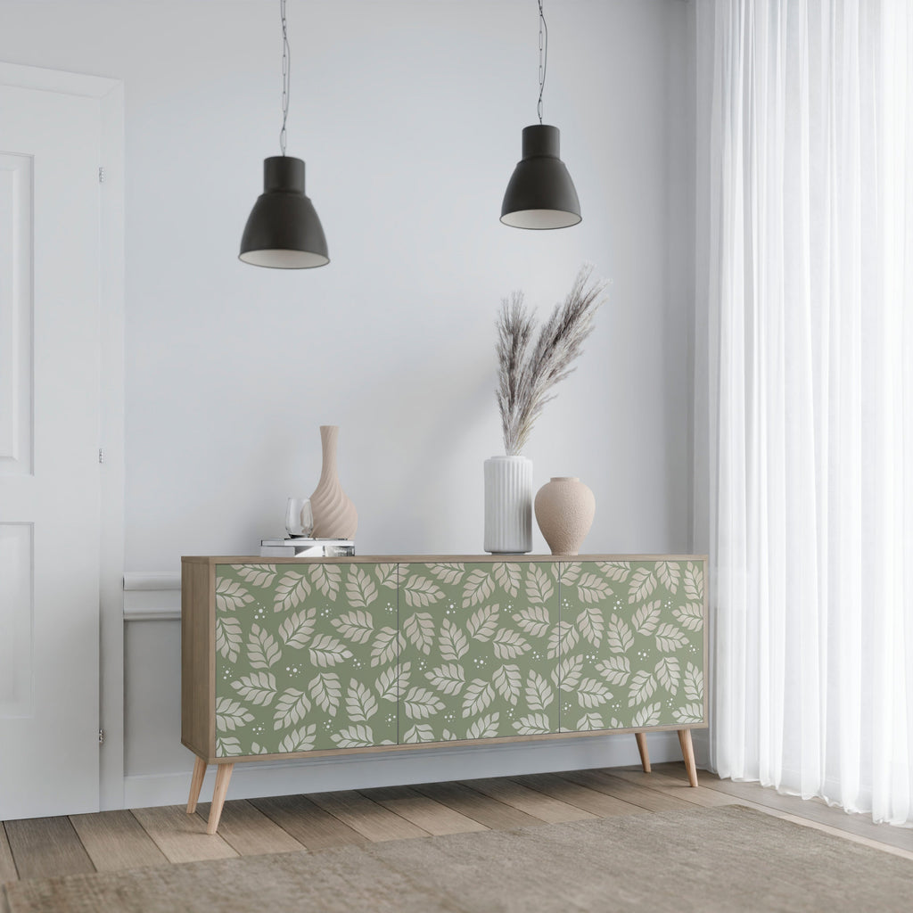 LEAVES ON GREEN 3-Door Sideboard in Oak Effect