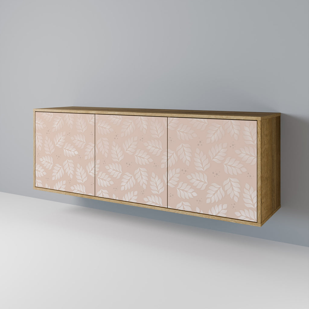 LEAVES ON BEIGE 3-Door Sideboard in Oak Effect