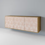 LEAVES ON BEIGE 3-Door Sideboard in Oak Effect