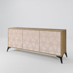 LEAVES ON BEIGE 3-Door Sideboard in Oak Effect