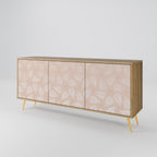 LEAVES ON BEIGE 3-Door Sideboard in Oak Effect