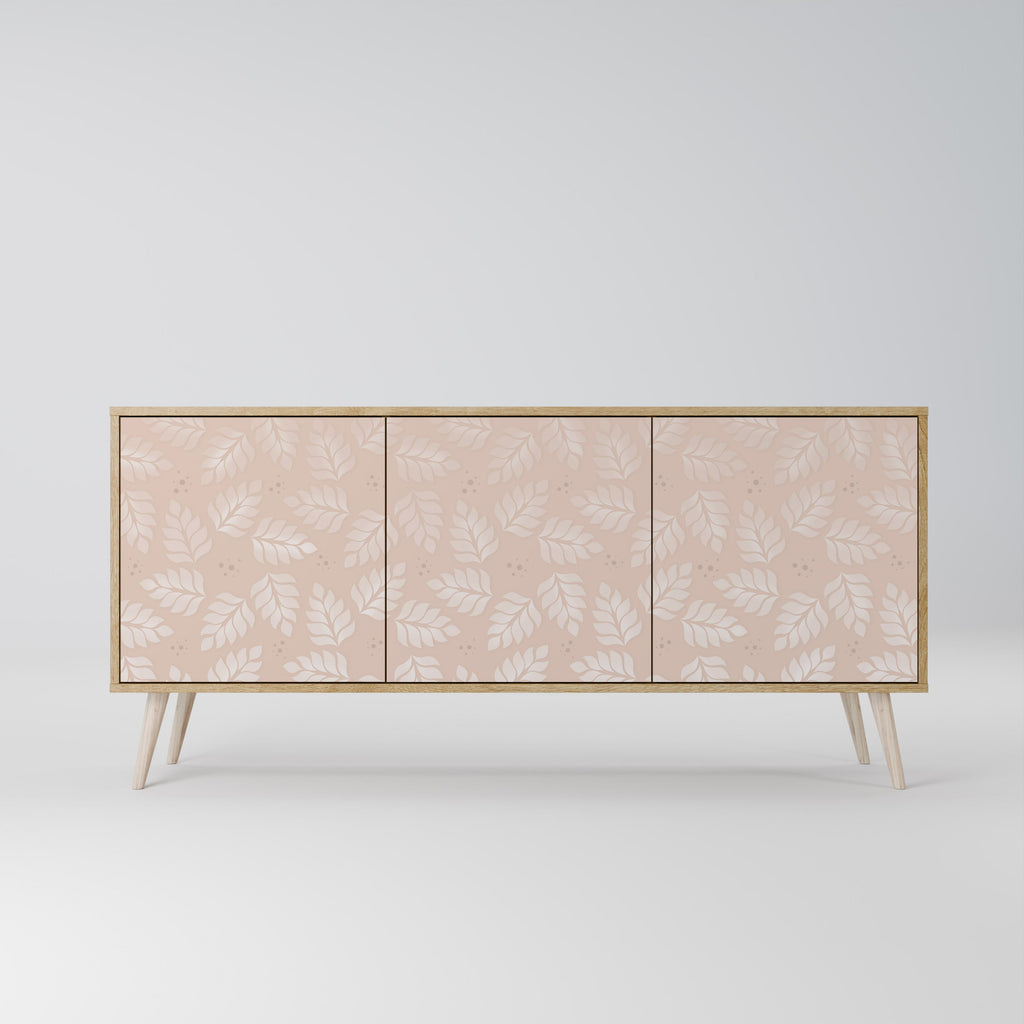 LEAVES ON BEIGE 3-Door Sideboard in Oak Effect