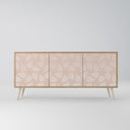 LEAVES ON BEIGE 3-Door Sideboard in Oak Effect