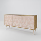 LEAVES ON BEIGE 3-Door Sideboard in Oak Effect