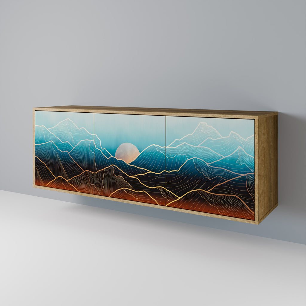 LUNAR SECRETS Aparador de 3 Portas em Efeito Carvalho