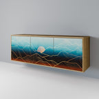 LUNAR SECRETS Aparador de 3 Portas em Efeito Carvalho