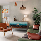 LUNAR SECRETS Aparador de 3 Portas em Efeito Carvalho