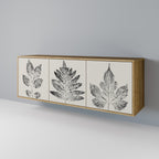 LEAFY STAMPS Aparador de 3 Portas em Efeito Carvalho
