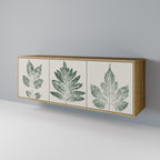 GREEN LEAFY STAMPS Aparador de 3 Portas em Efeito Carvalho