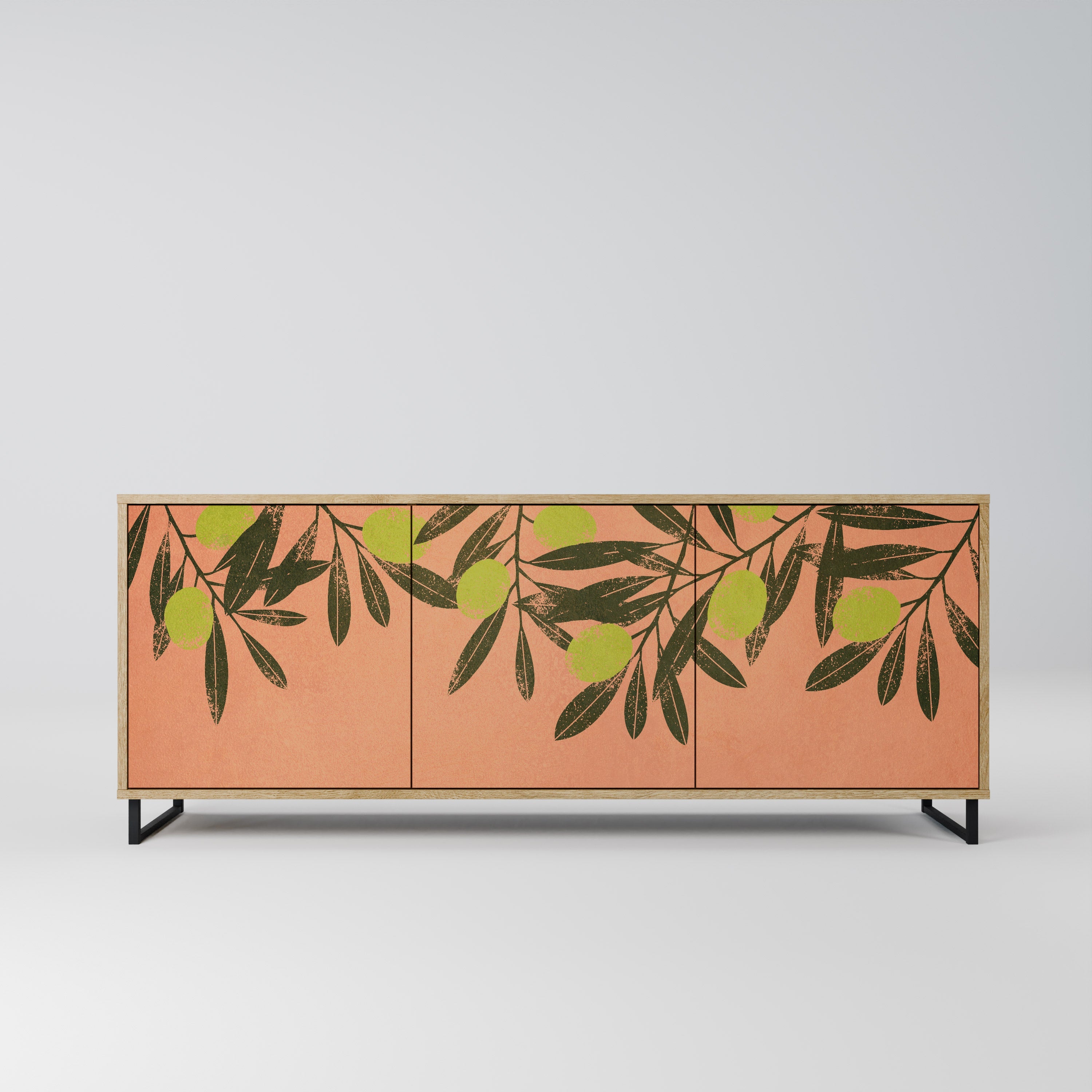 JUICY OLIVES Aparador de 3 Portas em Efeito Carvalho