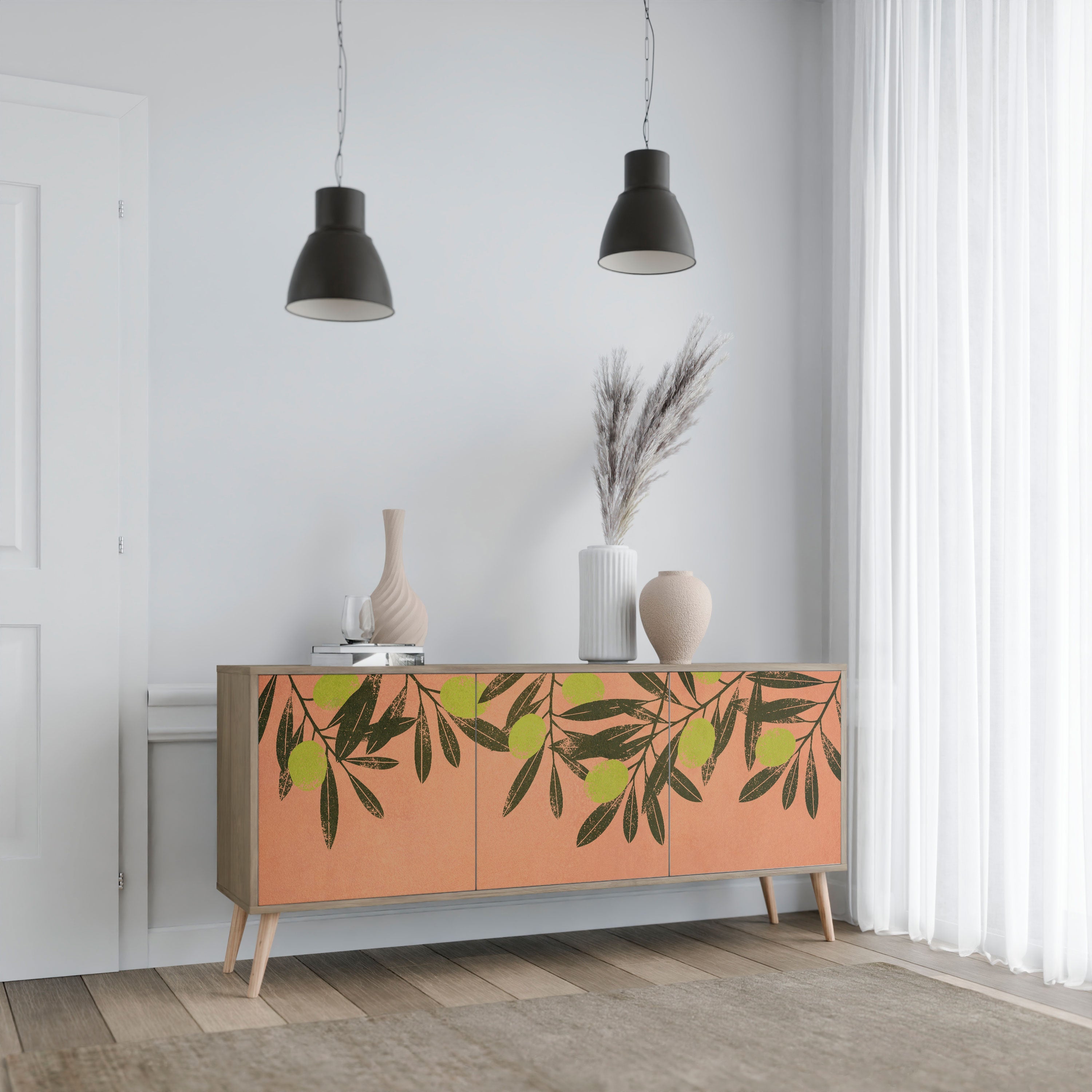 JUICY OLIVES Aparador de 3 Portas em Efeito Carvalho