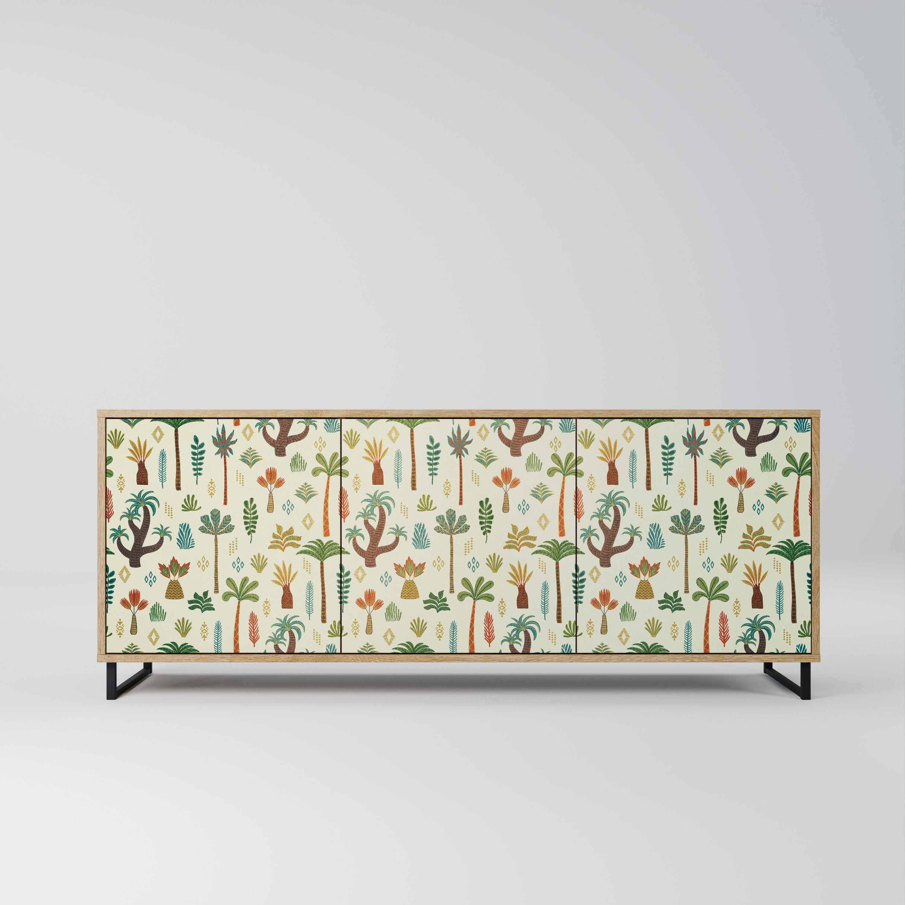 PALM SPRING Aparador de 3 Portas em Efeito Carvalho