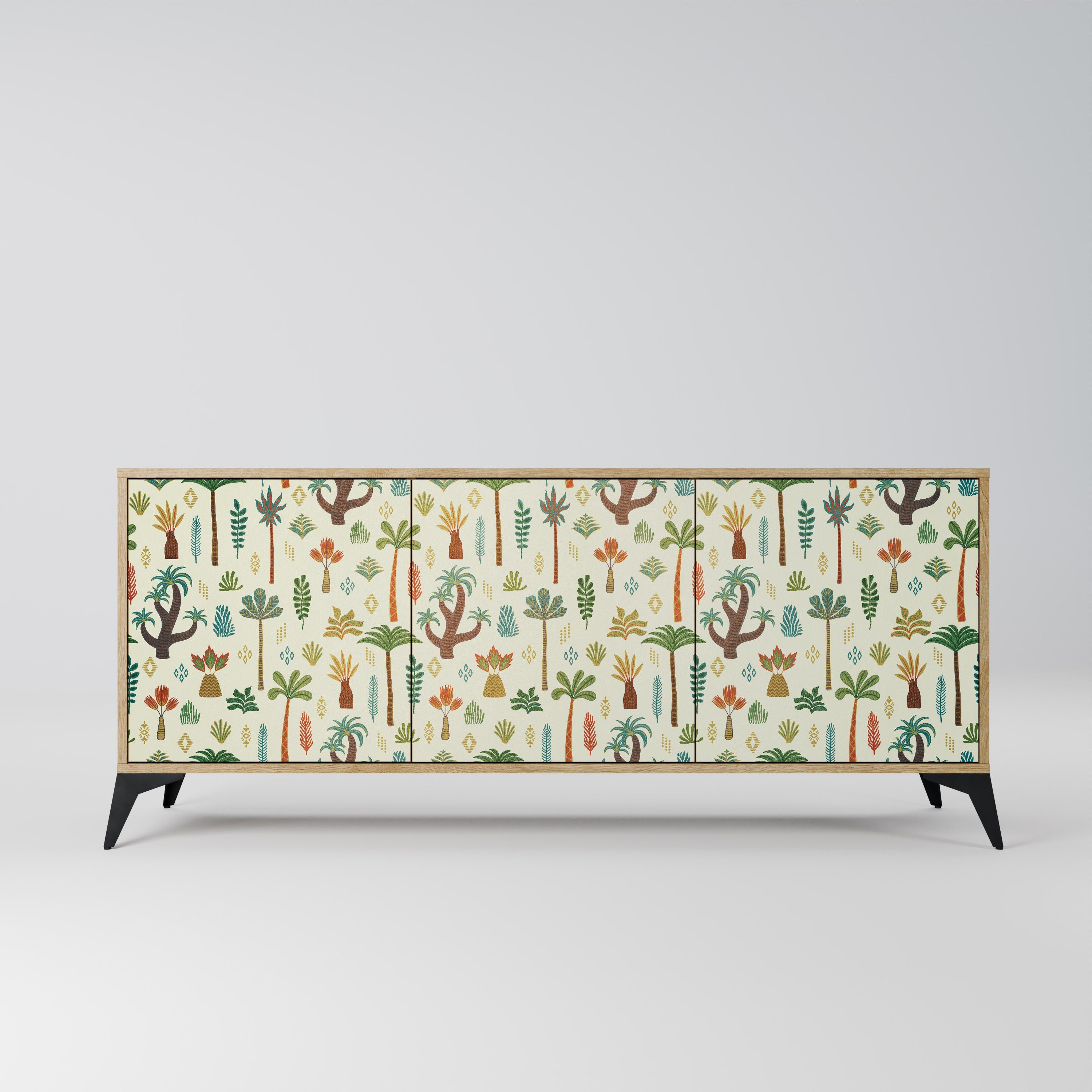 PALM SPRING Aparador de 3 Portas em Efeito Carvalho