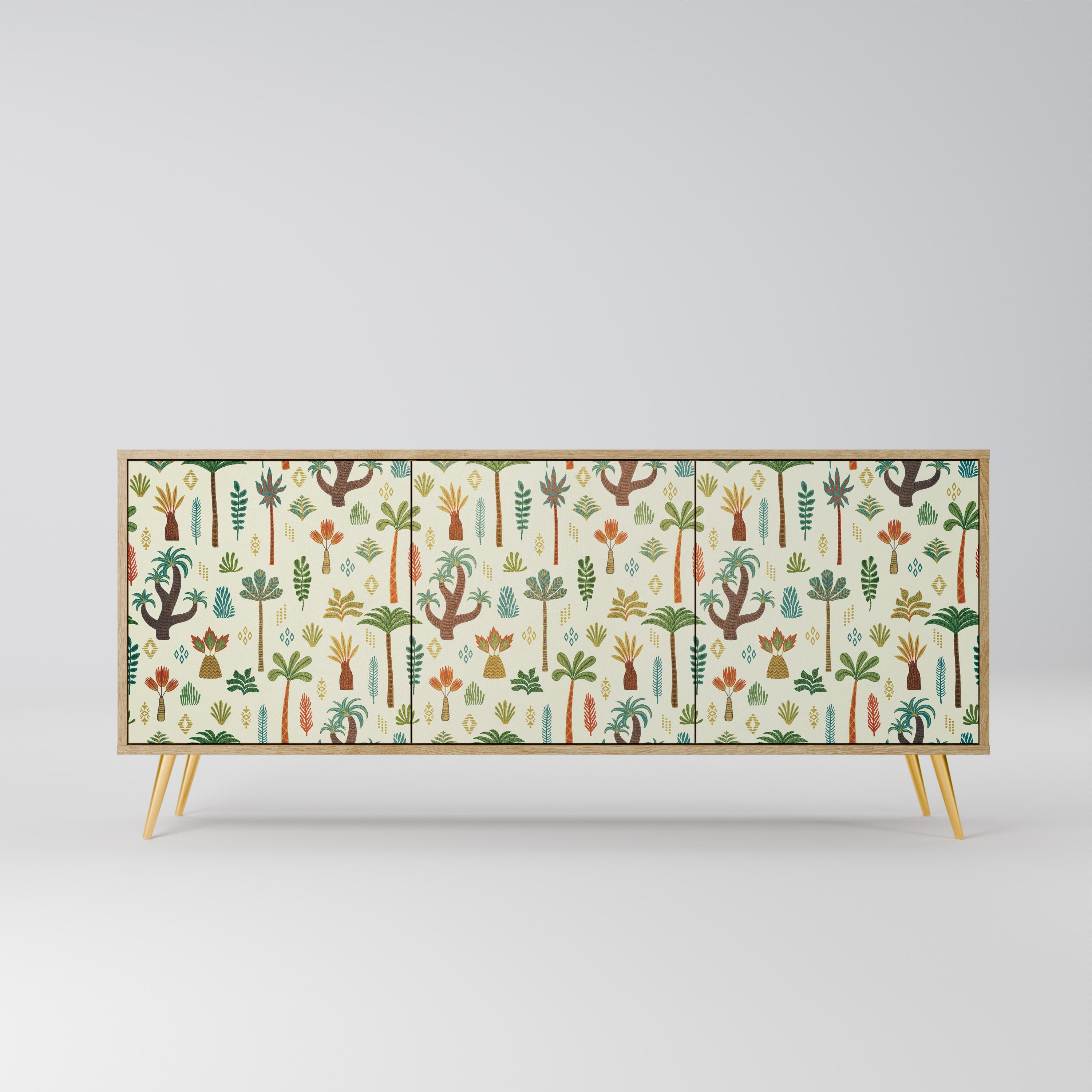 PALM SPRING Aparador de 3 Portas em Efeito Carvalho