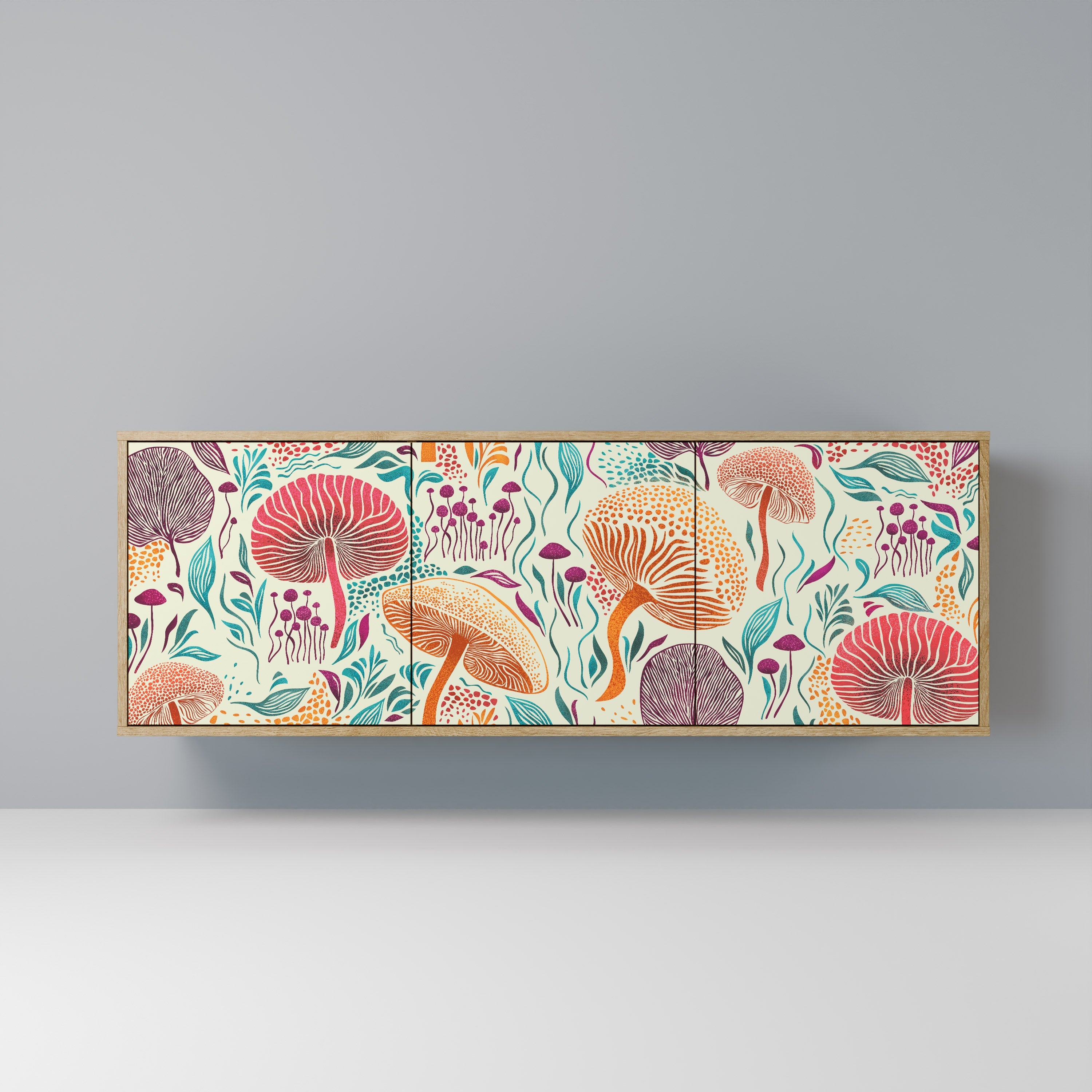 FUNGUS FANTASY Aparador de 3 Portas em Efeito Carvalho