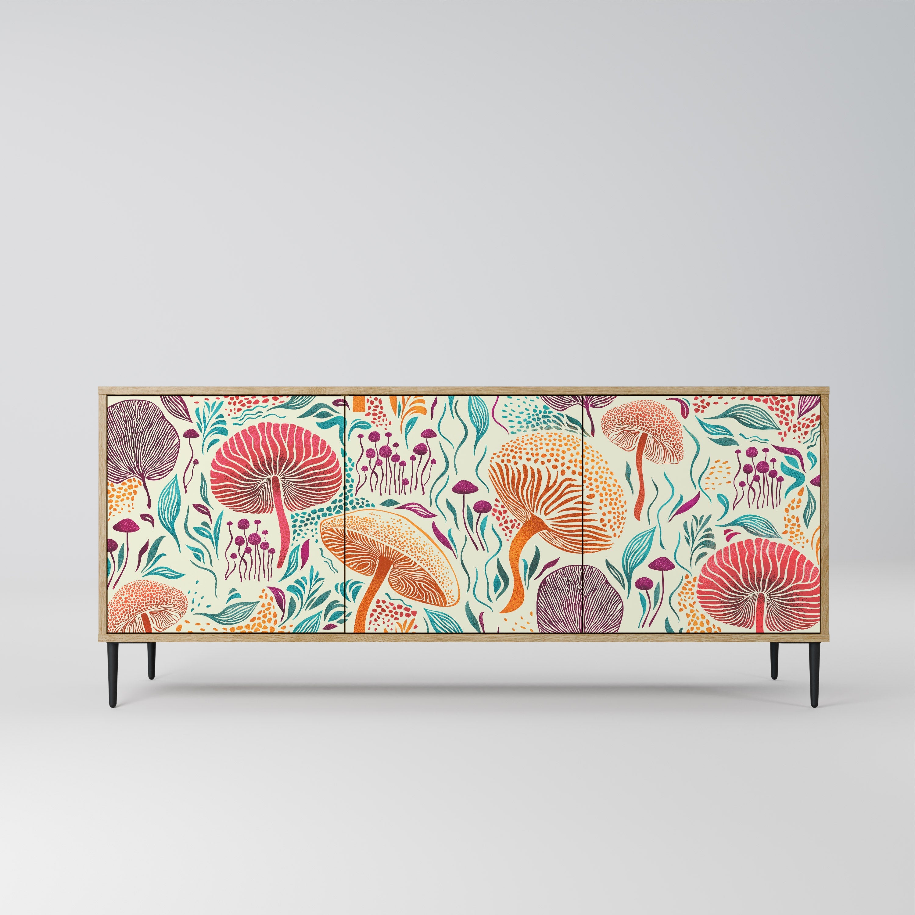 FUNGUS FANTASY Aparador de 3 Portas em Efeito Carvalho